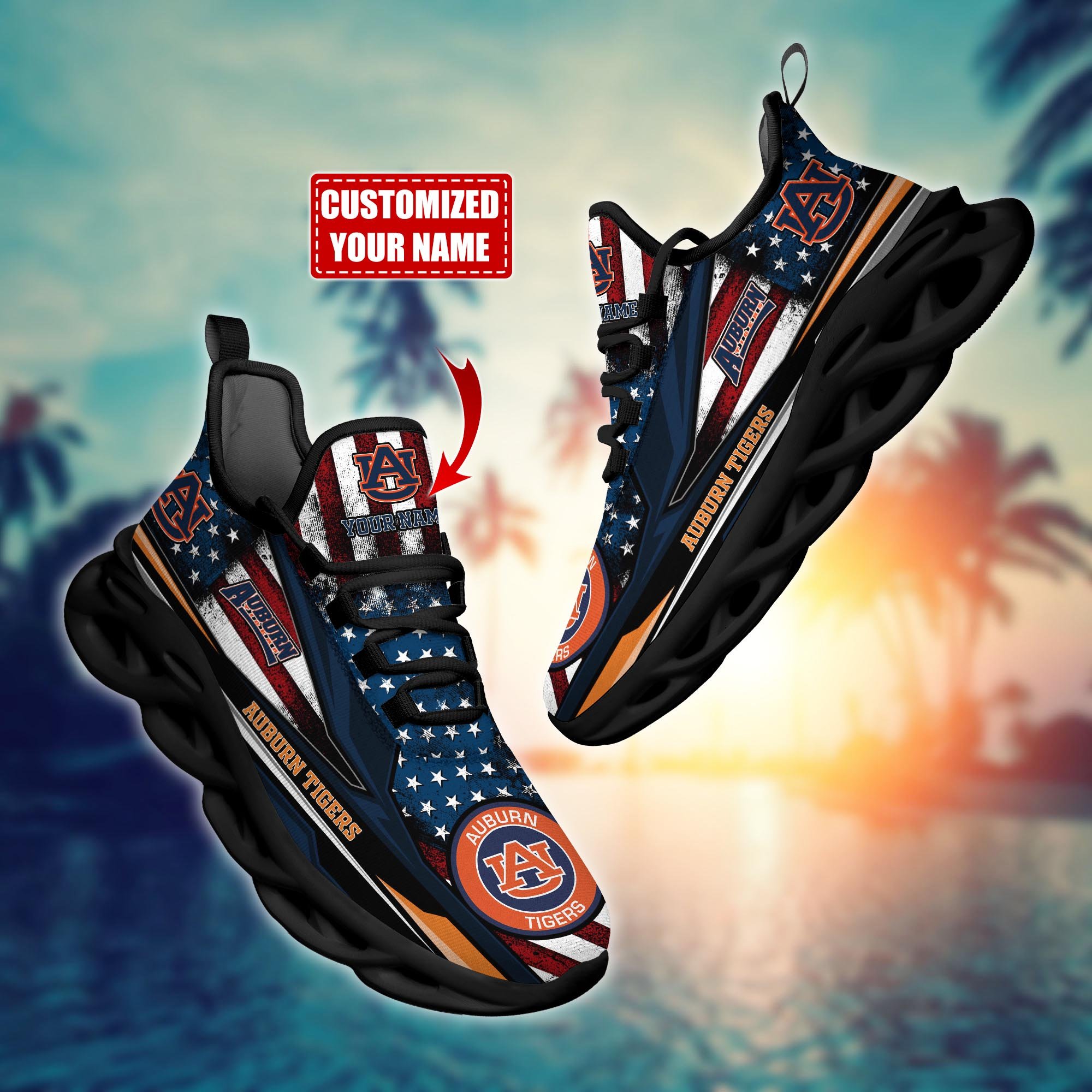 Auburn Tigers Custom Sports Clunky Sneakers For Sports Fans, Gift For Football Lovers H54071