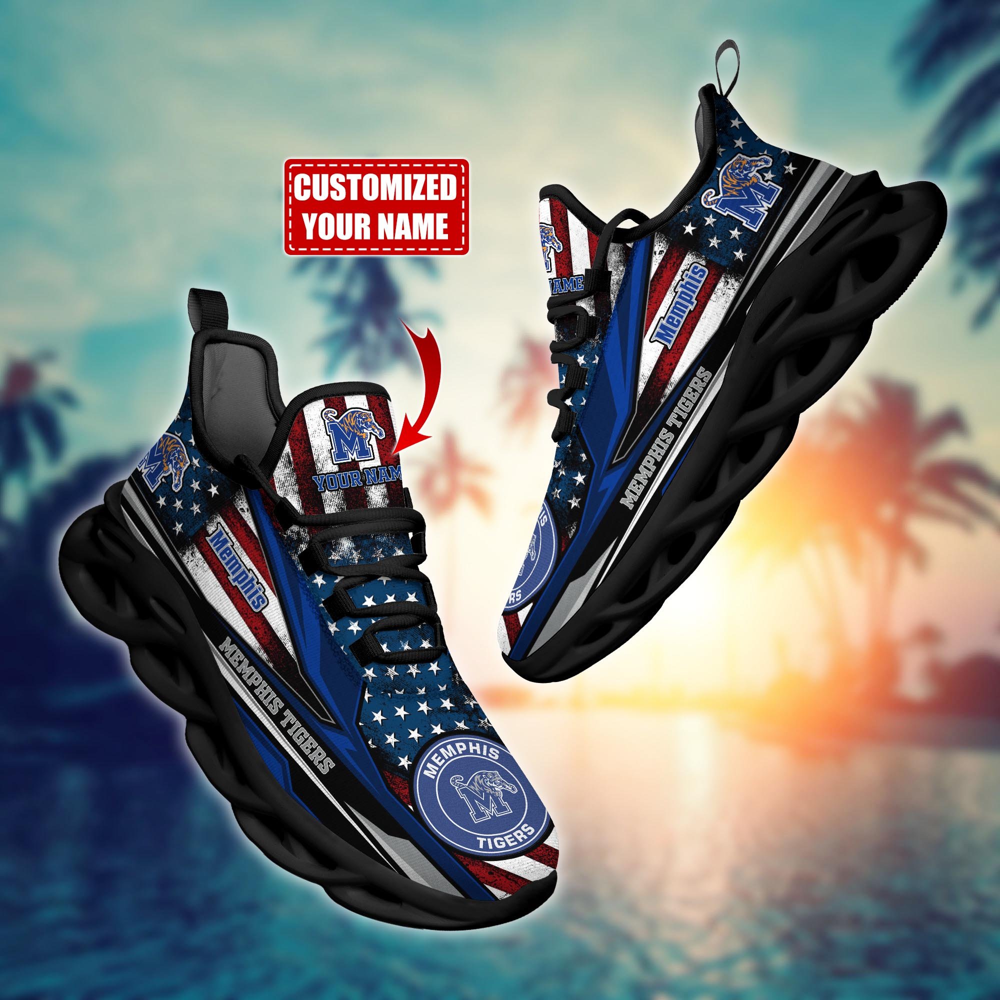 Memphis Tigers Custom Sports Clunky Sneakers For Sports Fans, Gift For Football Lovers H54071