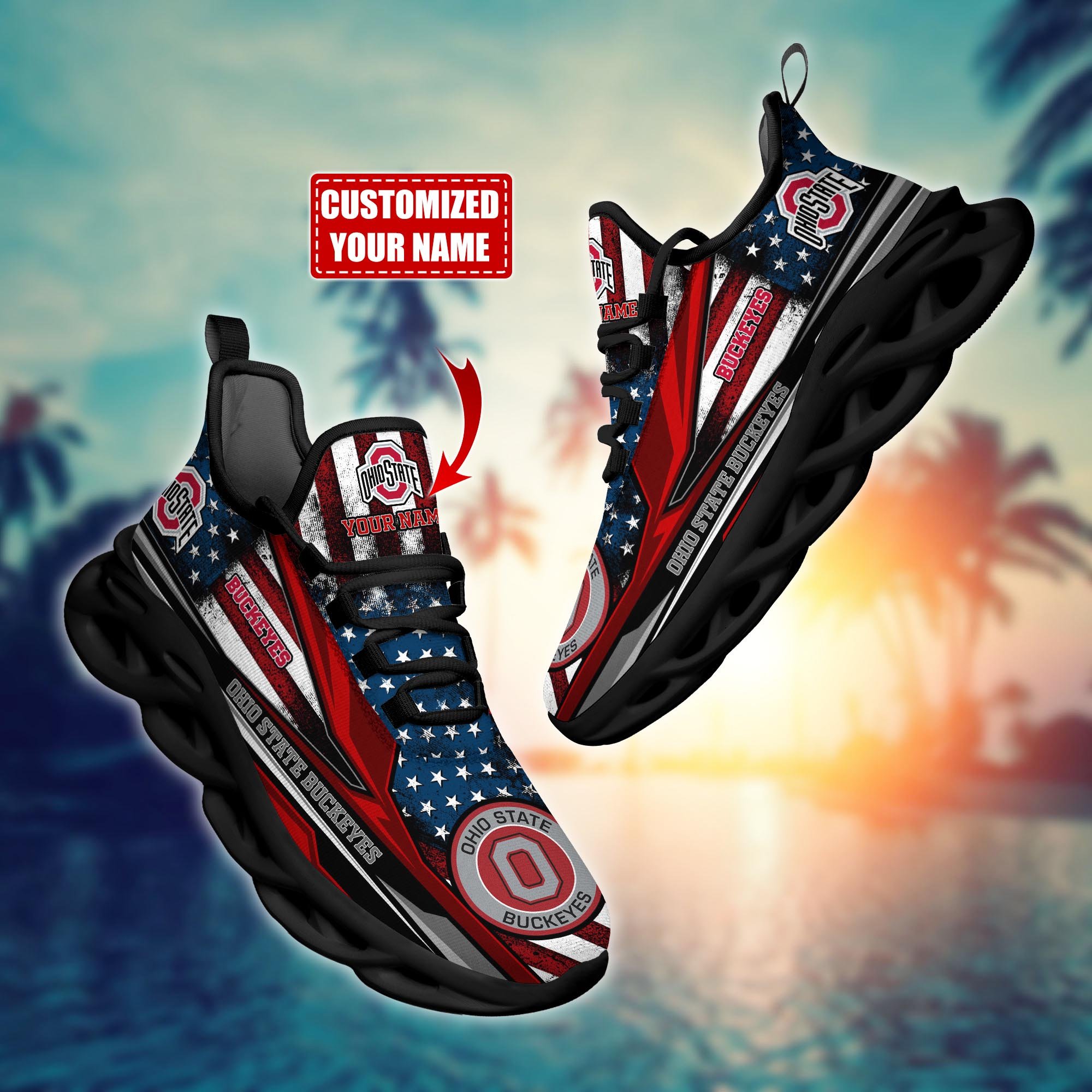 Ohio State Buckeyes Custom Sports Clunky Sneakers For Sports Fans, Gift For Football Lovers H54071