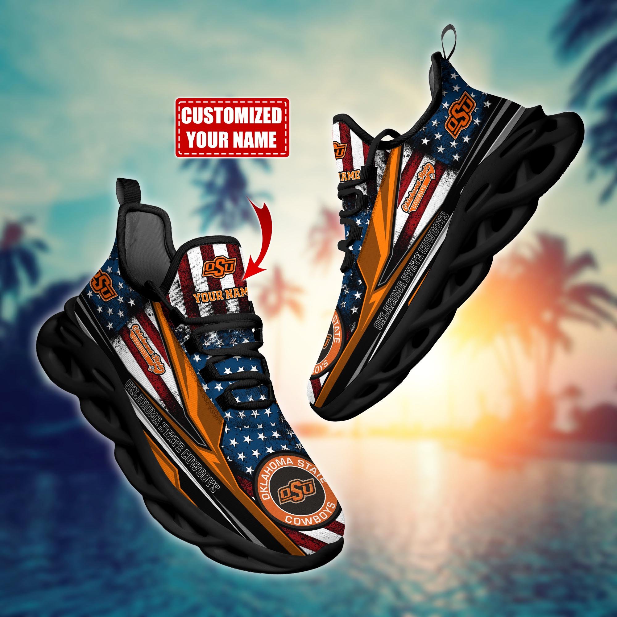 Oklahoma State Cowboys Custom Sports Clunky Sneakers For Sports Fans, Gift For Football Lovers H54071