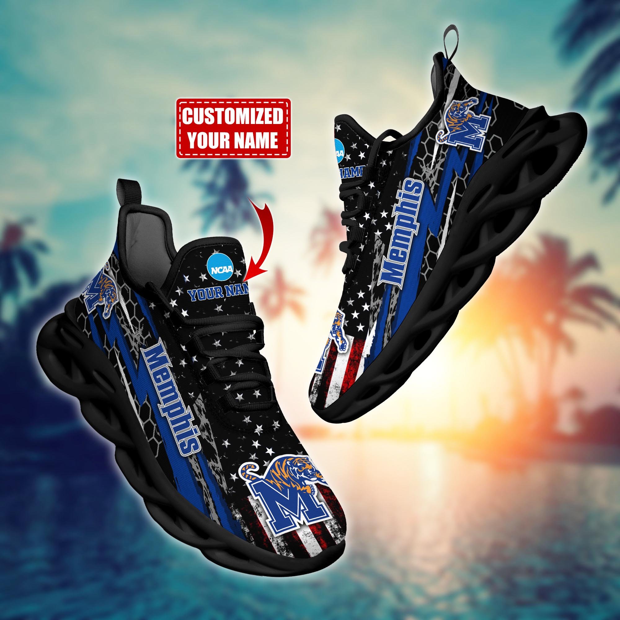 Memphis Tigers Custom Sports Clunky Sneakers For Sports Fans, Gift For Football Lovers H54075