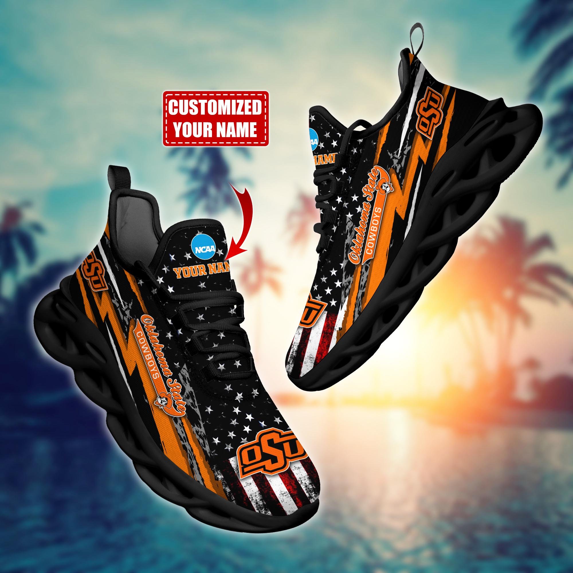 Oklahoma State Cowboys Custom Sports Clunky Sneakers For Sports Fans, Gift For Football Lovers H54075