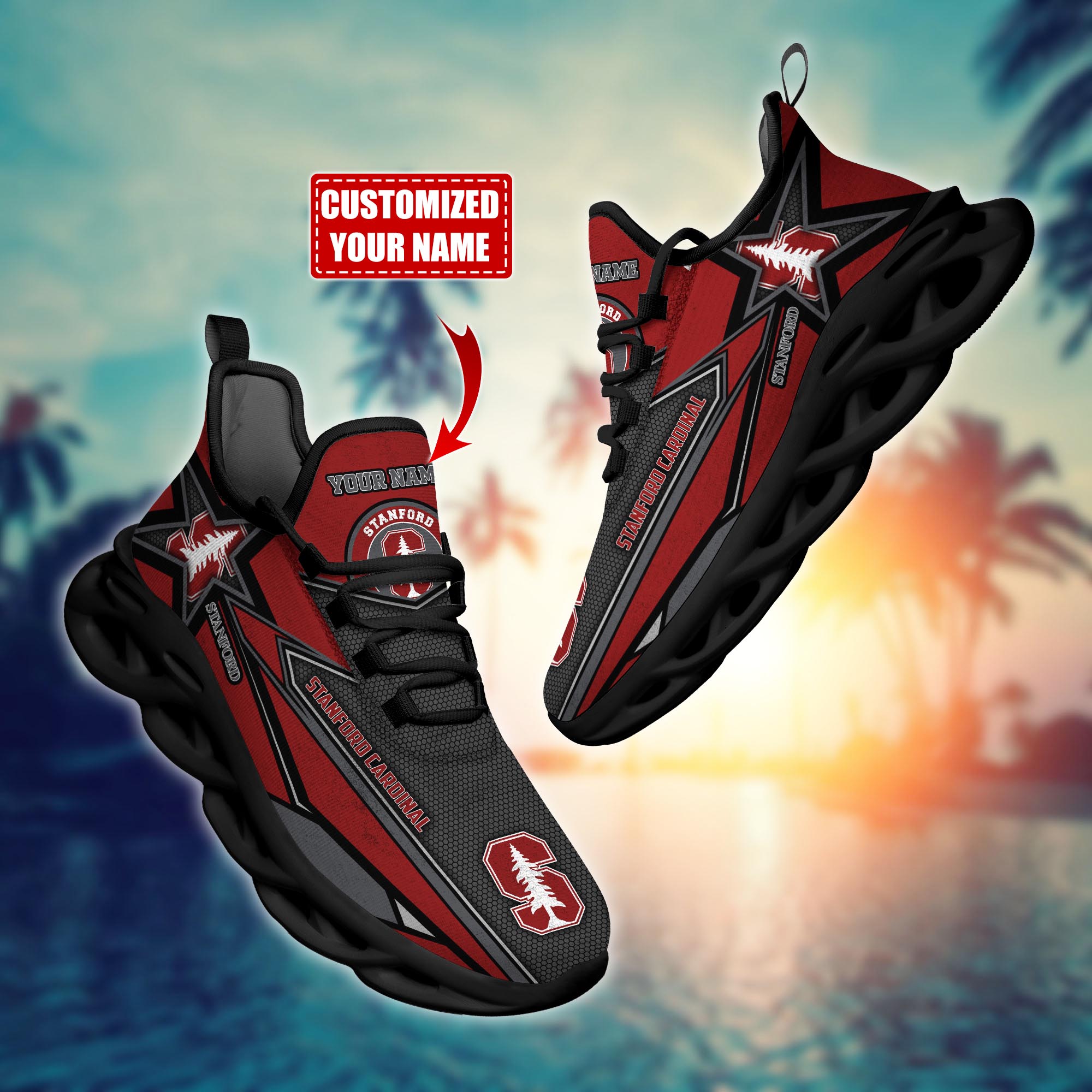 Stanford Cardinal Custom Sports Clunky Sneakers For Sports Fans, Gift For Football Lovers H54084