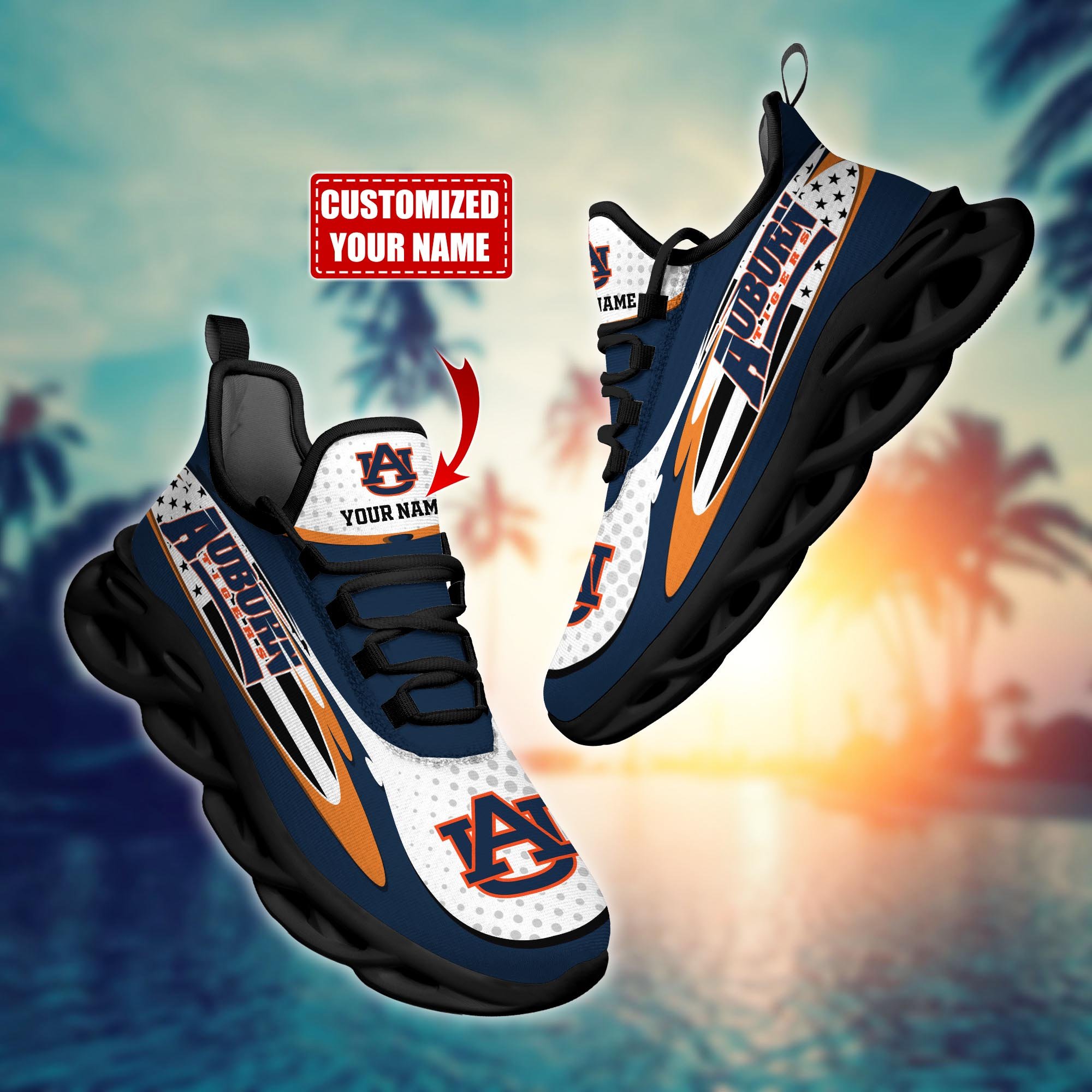 Auburn Tigers Custom Sports Clunky Sneakers For Sports Fans, Gift For Football Lovers H54086