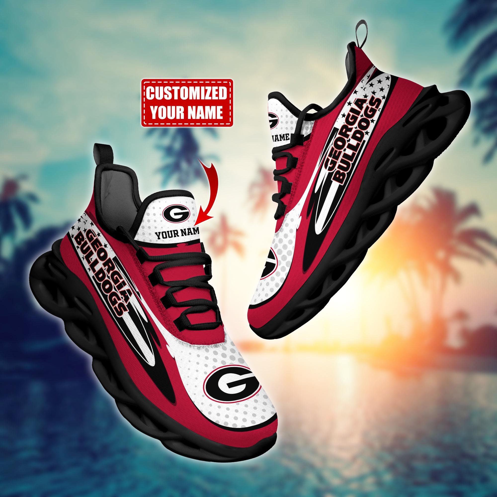 Georgia Bulldogs Custom Sports Clunky Sneakers For Sports Fans, Gift For Football Lovers H54086