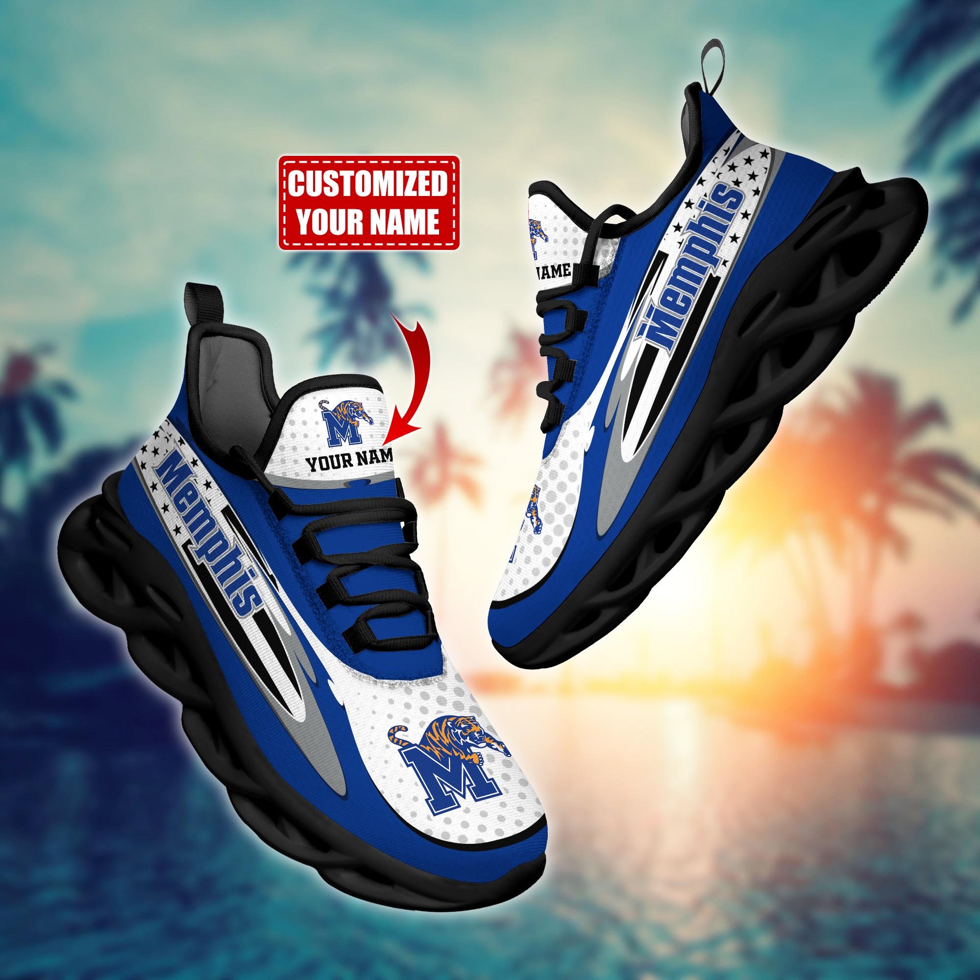 Memphis Tigers Custom Sports Clunky Sneakers For Sports Fans, Gift For Football Lovers H54086