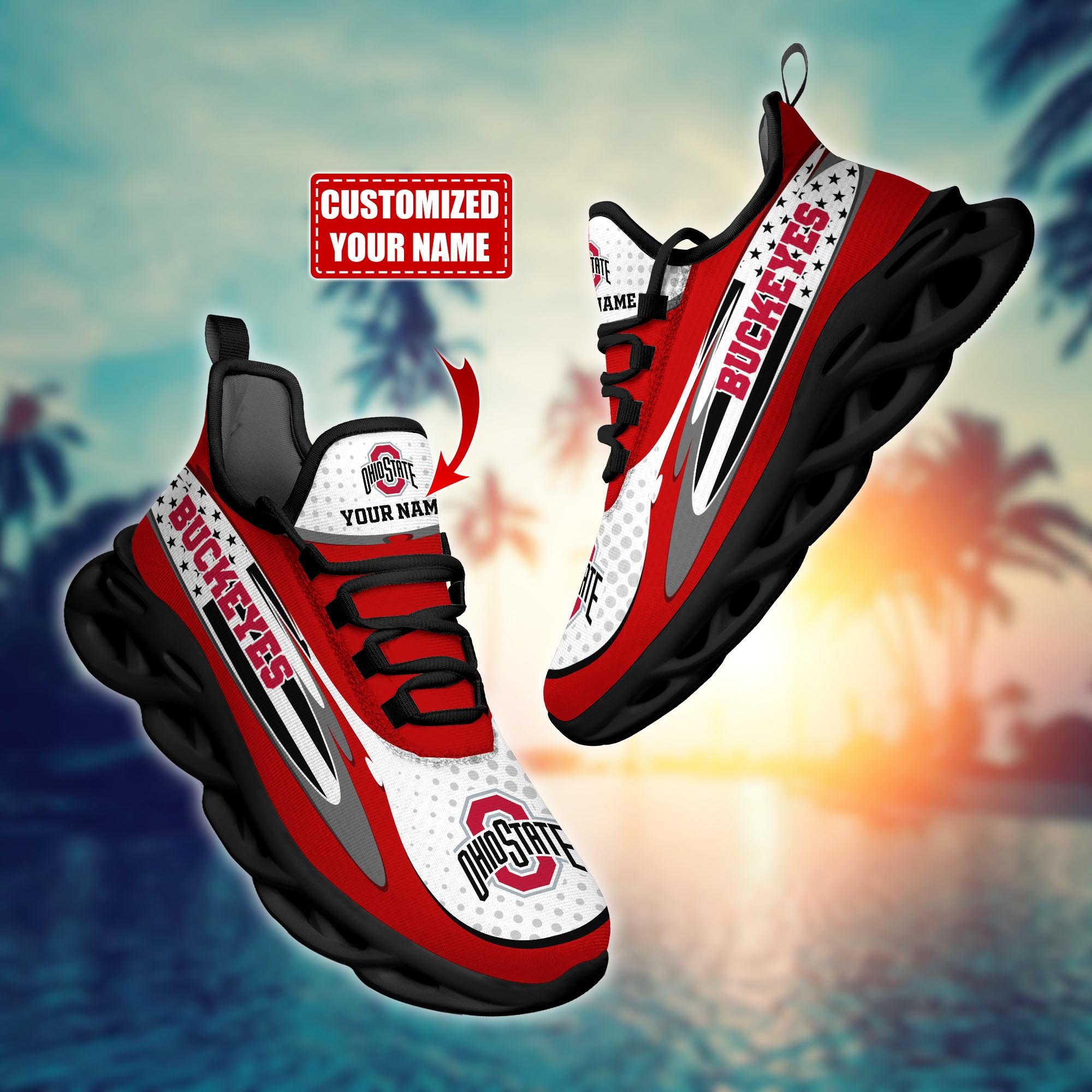 Ohio State Buckeyes Custom Sports Clunky Sneakers For Sports Fans, Gift For Football Lovers H54086