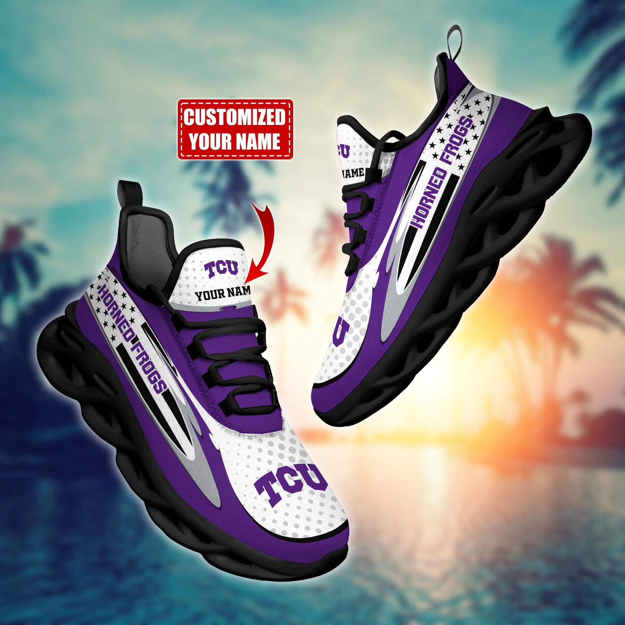 TCU Horned Frogs Custom Sports Clunky Sneakers For Sports Fans, Gift For Football Lovers H54086