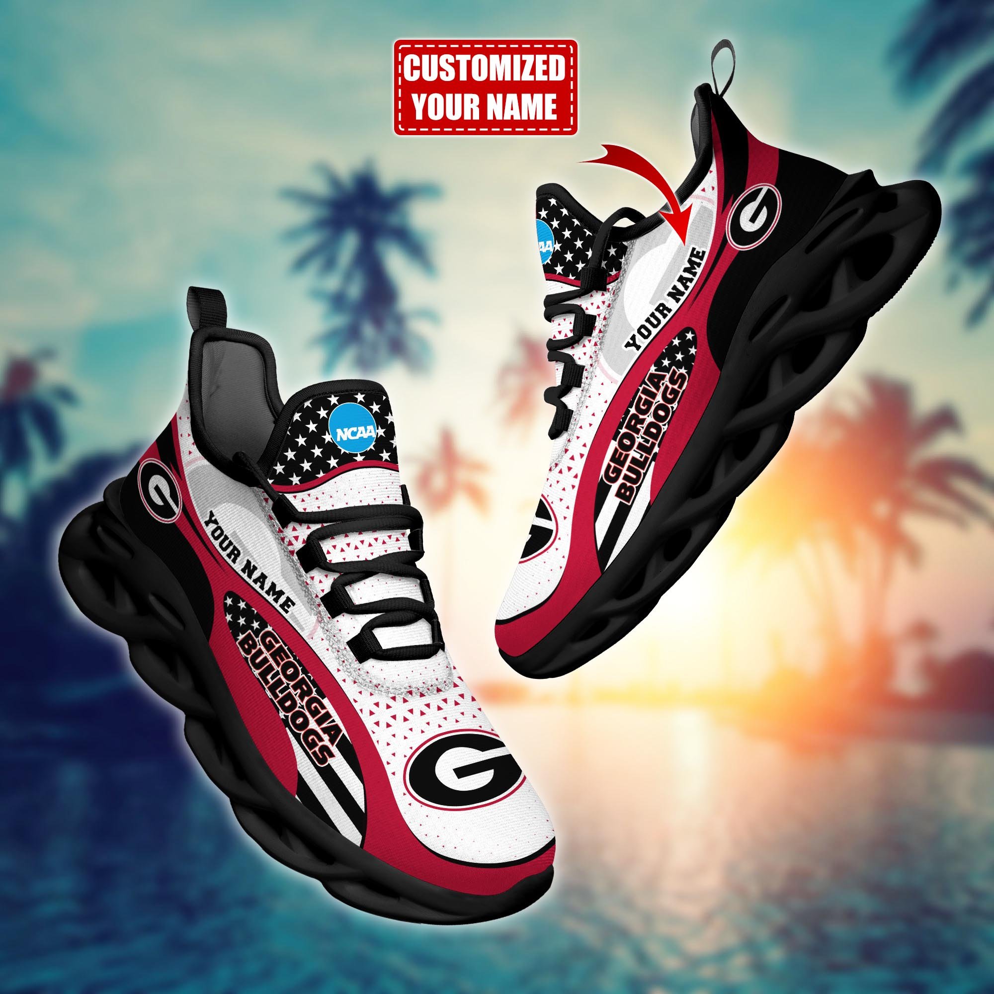 Georgia Bulldogs Custom Sports Clunky Sneakers For Sports Fans, Gift For Football Lovers H54121