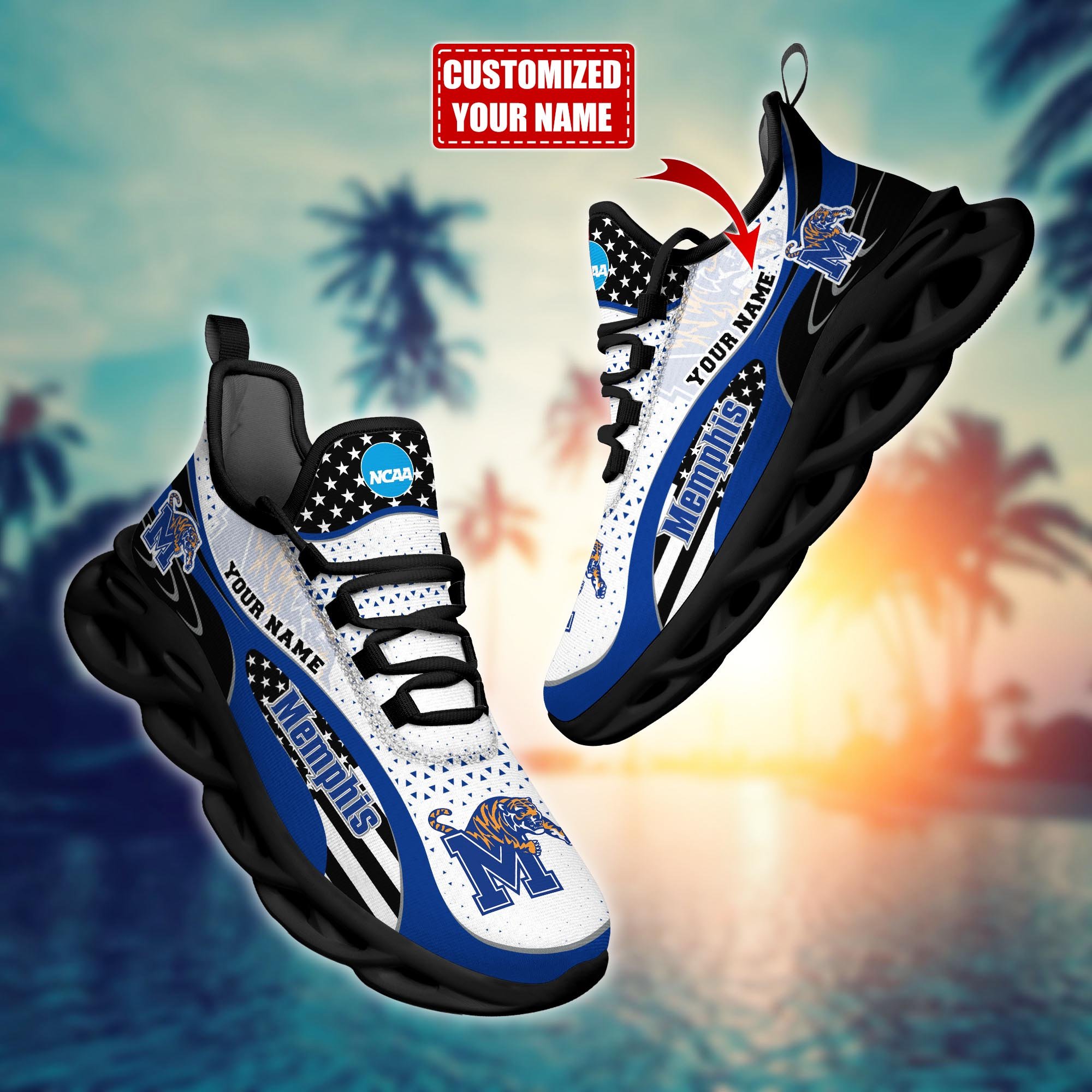 Memphis Tigers Custom Sports Clunky Sneakers For Sports Fans, Gift For Football Lovers H54121