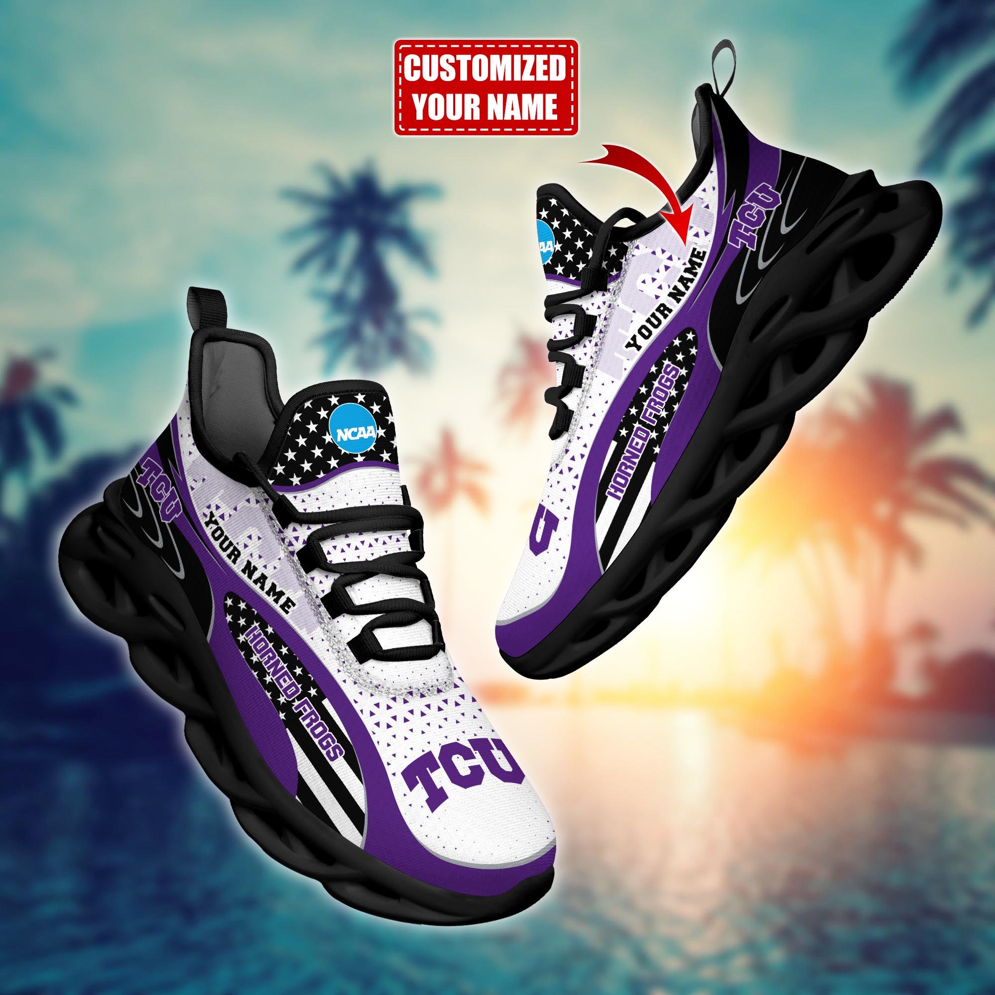 TCU Horned Frogs Custom Sports Clunky Sneakers For Sports Fans, Gift For Football Lovers H54121