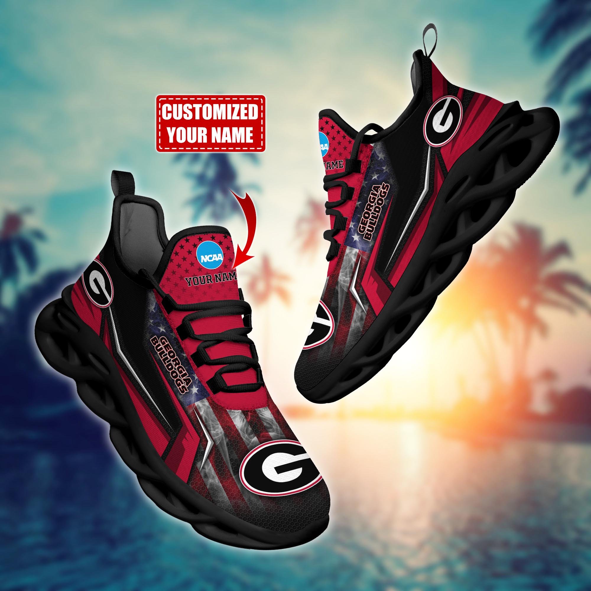 Georgia Bulldogs Custom Sports Clunky Sneakers For Sports Fans, Gift For Football Lovers H54144