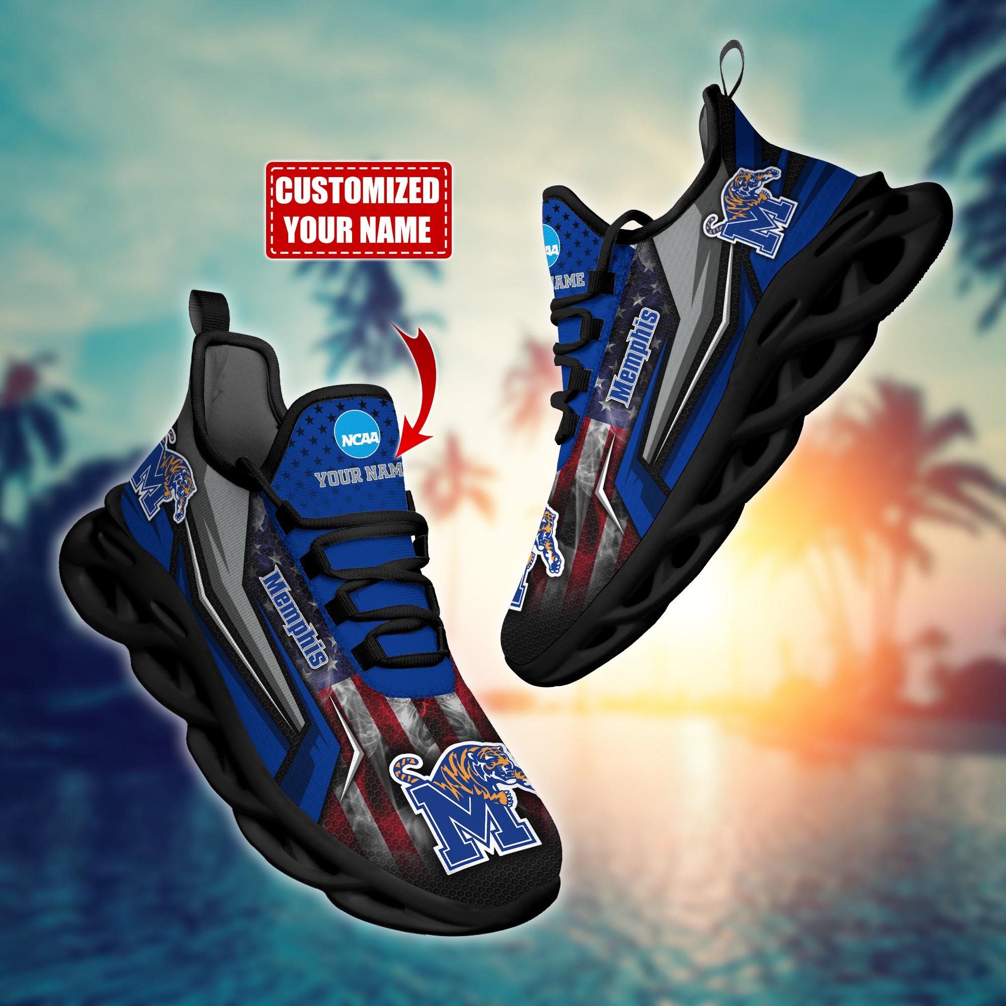 Memphis Tigers Custom Sports Clunky Sneakers For Sports Fans, Gift For Football Lovers H54144