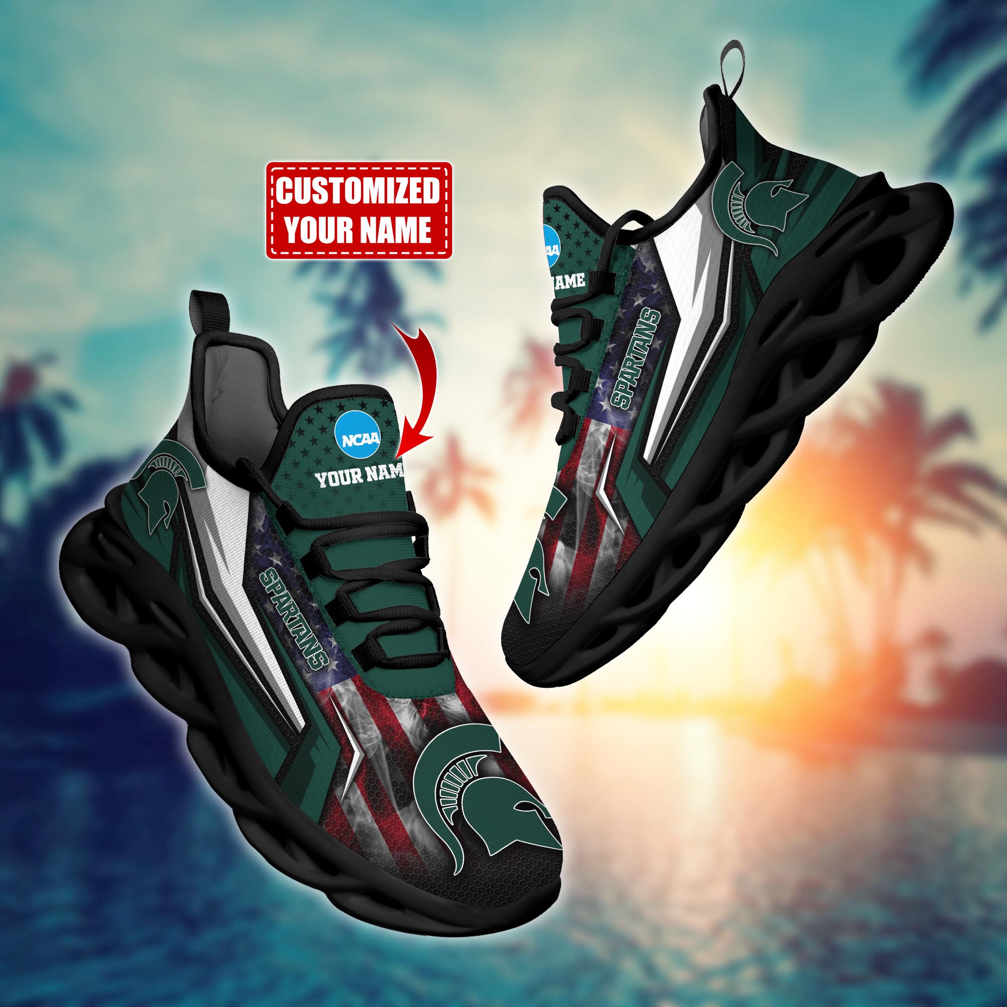 Michigan State Spartans Custom Sports Clunky Sneakers For Sports Fans, Gift For Football Lovers H54144