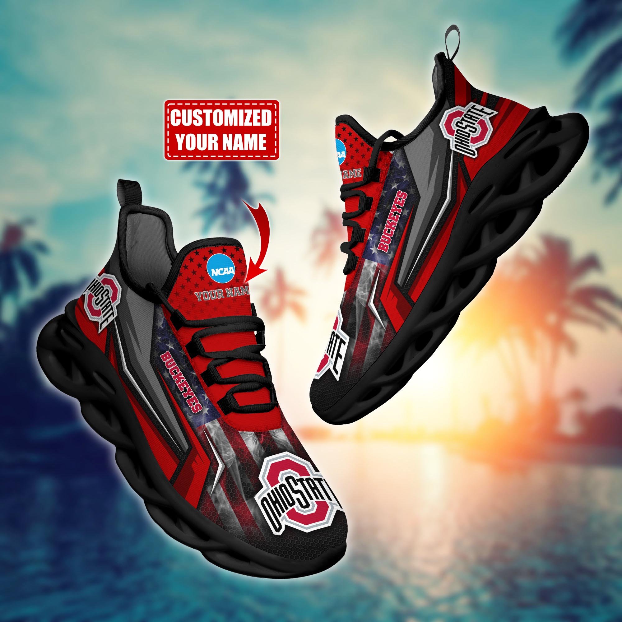 Ohio State Buckeyes Custom Sports Clunky Sneakers For Sports Fans, Gift For Football Lovers H54144