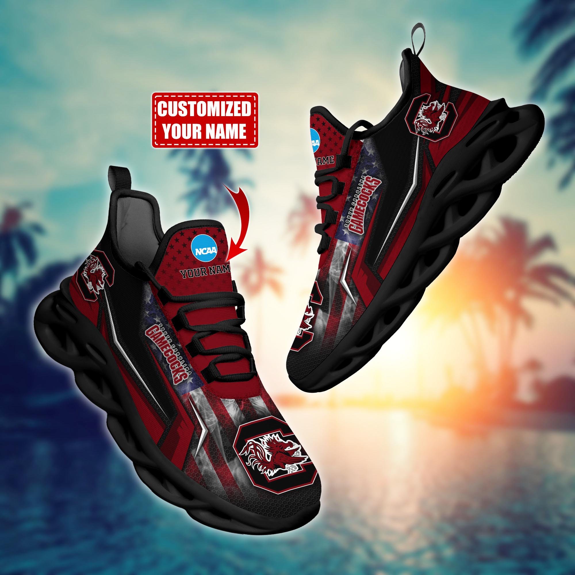 South Carolina Gamecocks Custom Sports Clunky Sneakers For Sports Fans, Gift For Football Lovers H54144