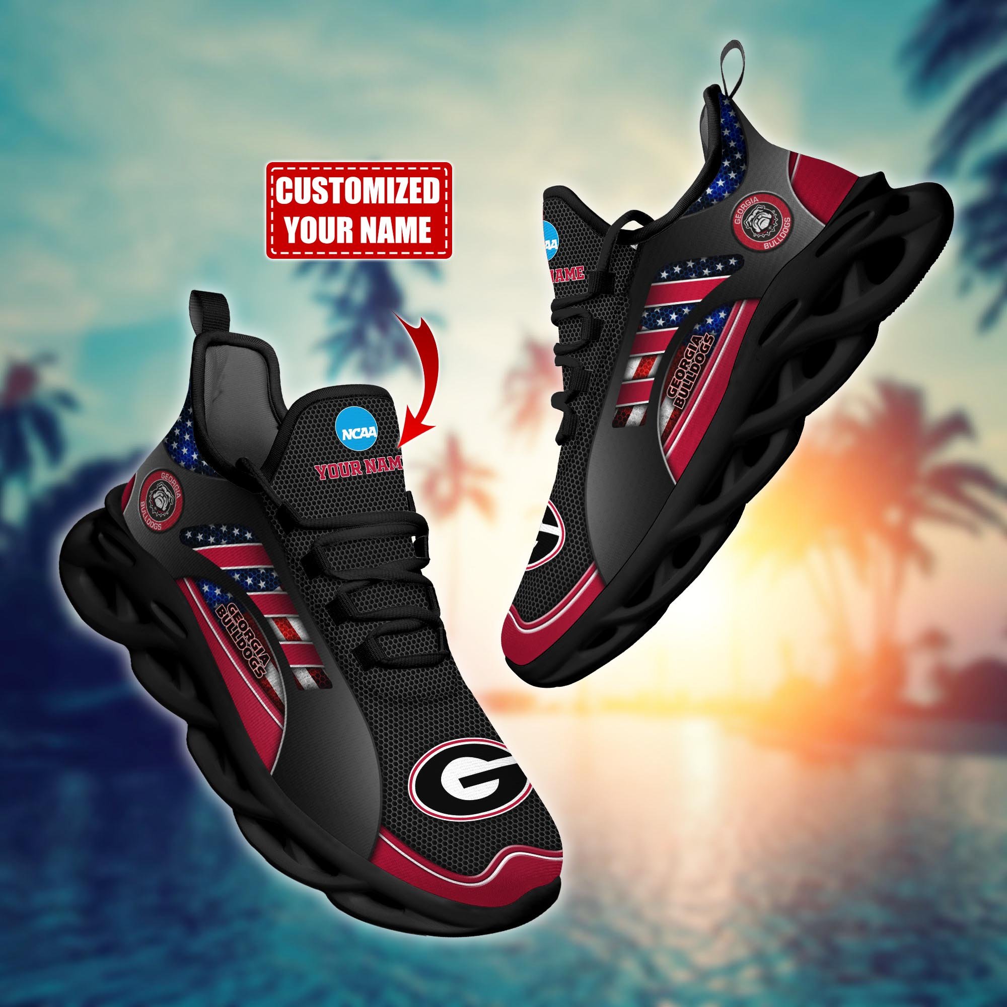 Georgia Bulldogs Custom Sports Clunky Sneakers For Sports Fans, Gift For Football Lovers H54147