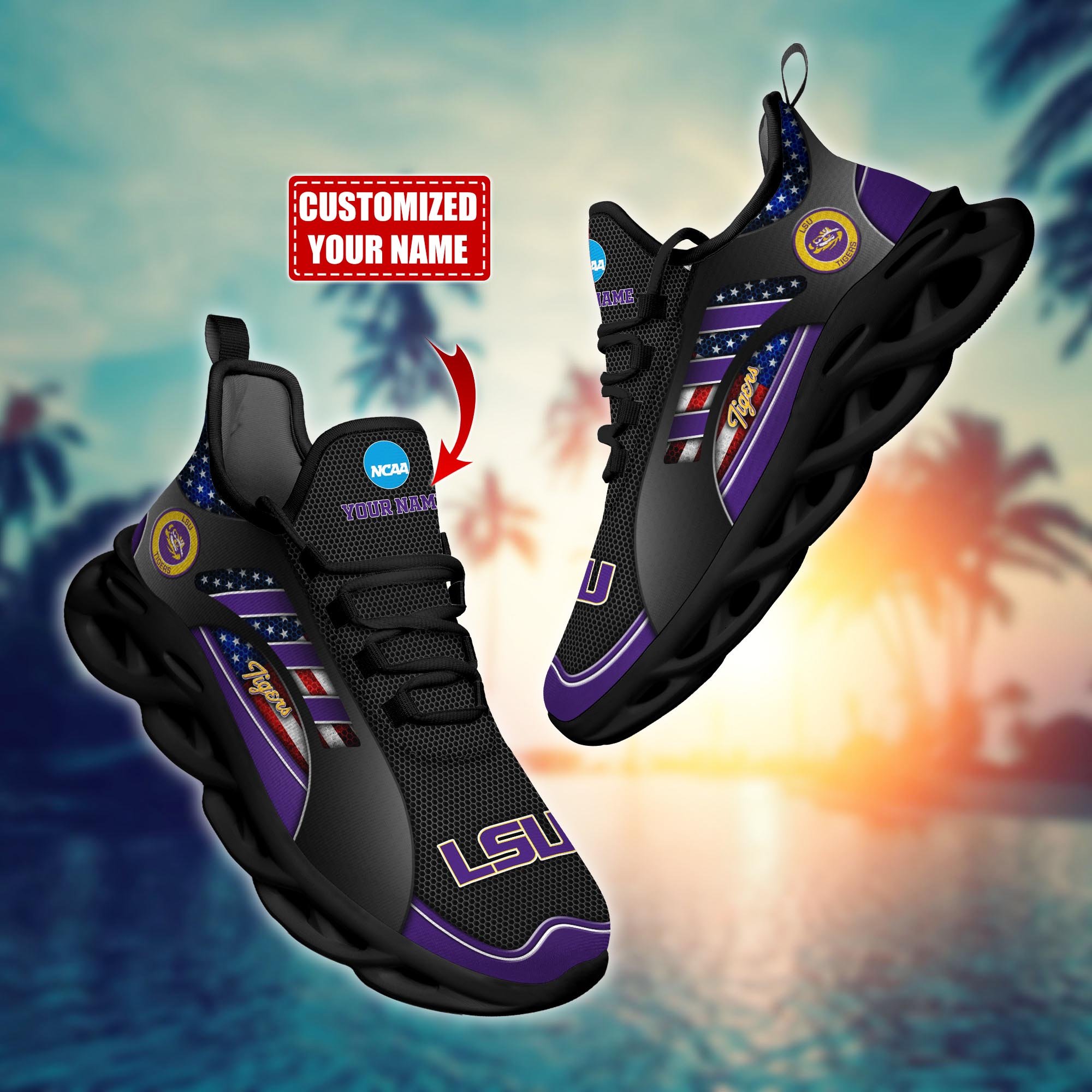 LSU TIGERS Custom Sports Clunky Sneakers For Sports Fans, Gift For Football Lovers H54147