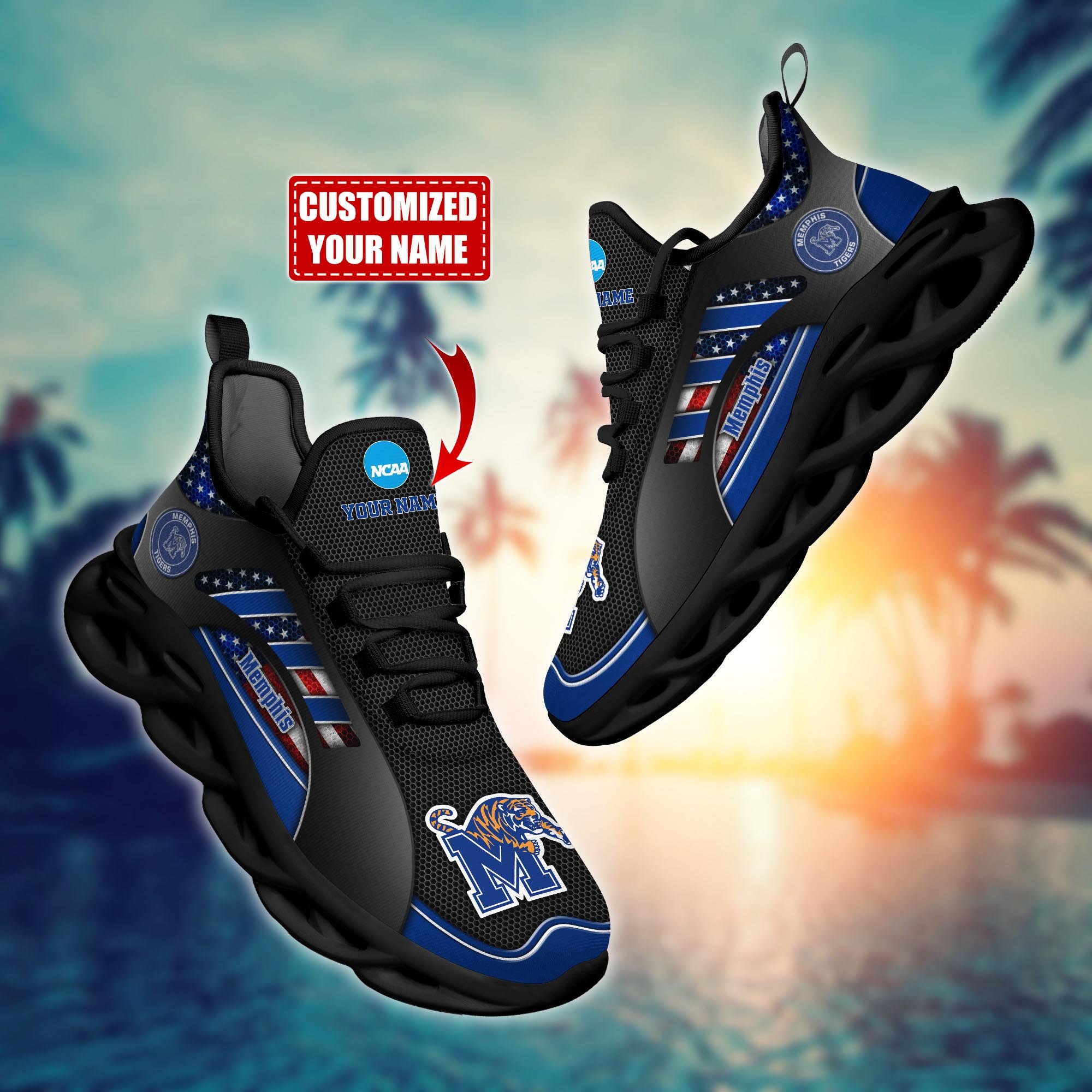 Memphis Tigers Custom Sports Clunky Sneakers For Sports Fans, Gift For Football Lovers H54147