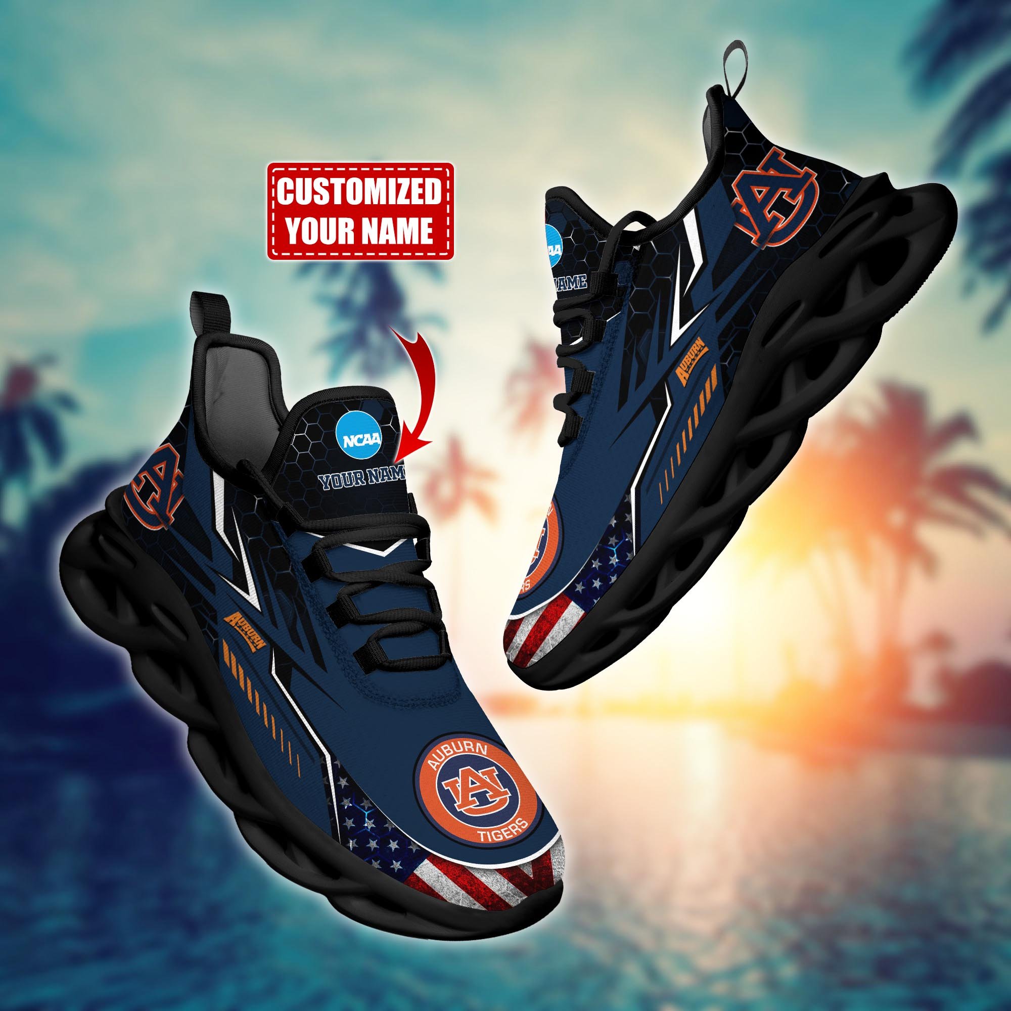 Auburn Tigers Custom Sports Clunky Sneakers For Sports Fans, Gift For Football Lovers H54171