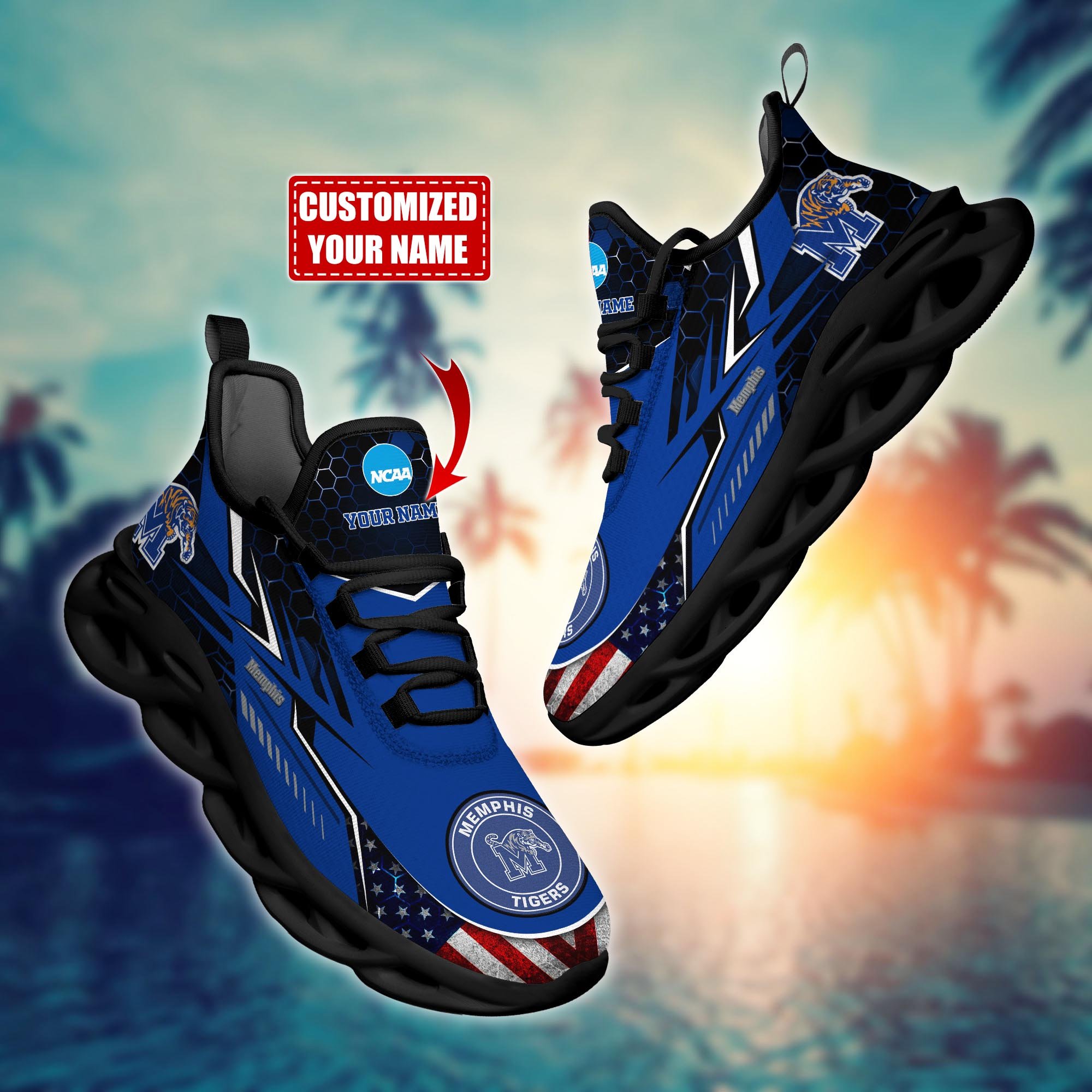 Memphis Tigers Custom Sports Clunky Sneakers For Sports Fans, Gift For Football Lovers H54171