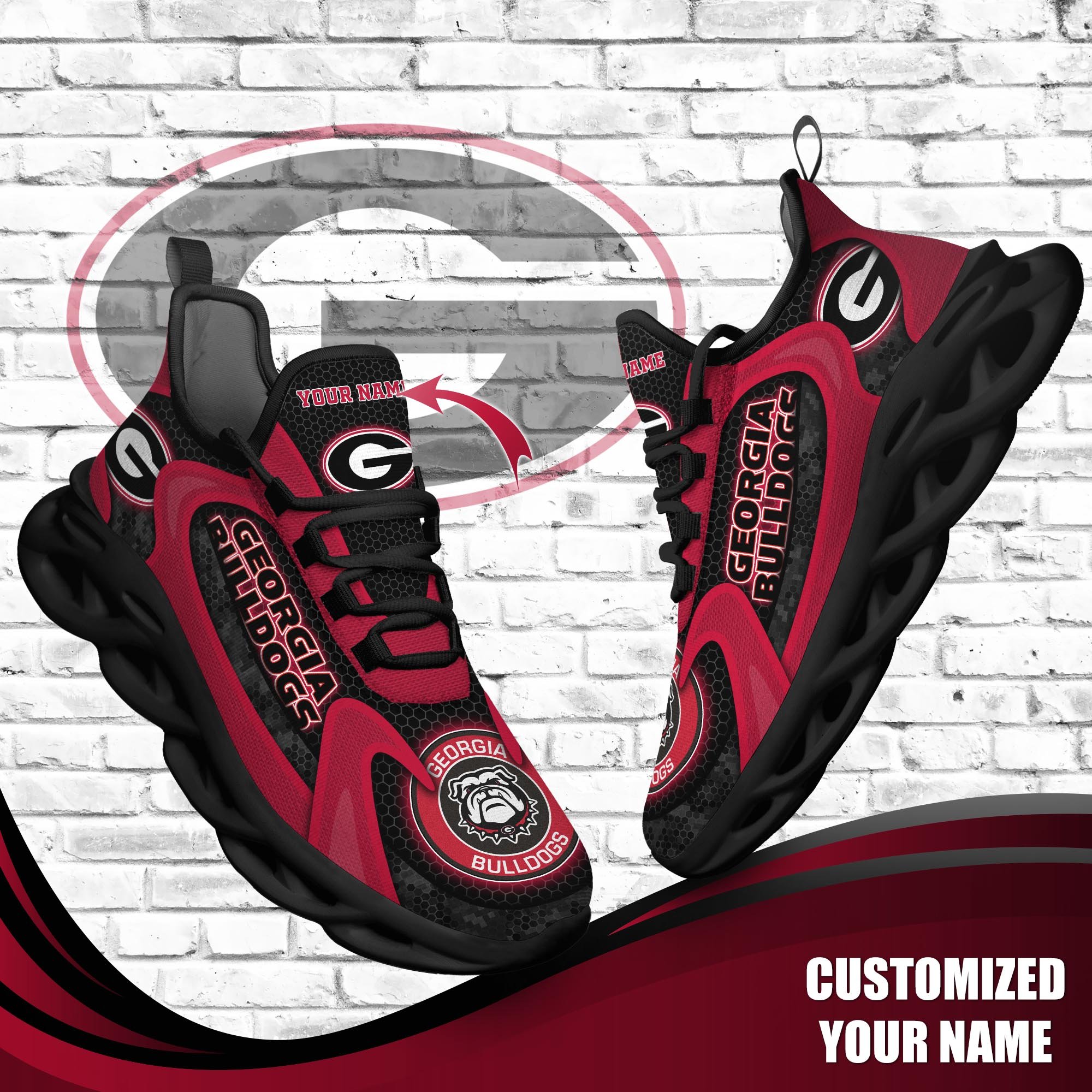 Georgia Bulldogs Custom Sports Clunky Sneakers For Sports Fans, Gift For Football Lovers TT58873