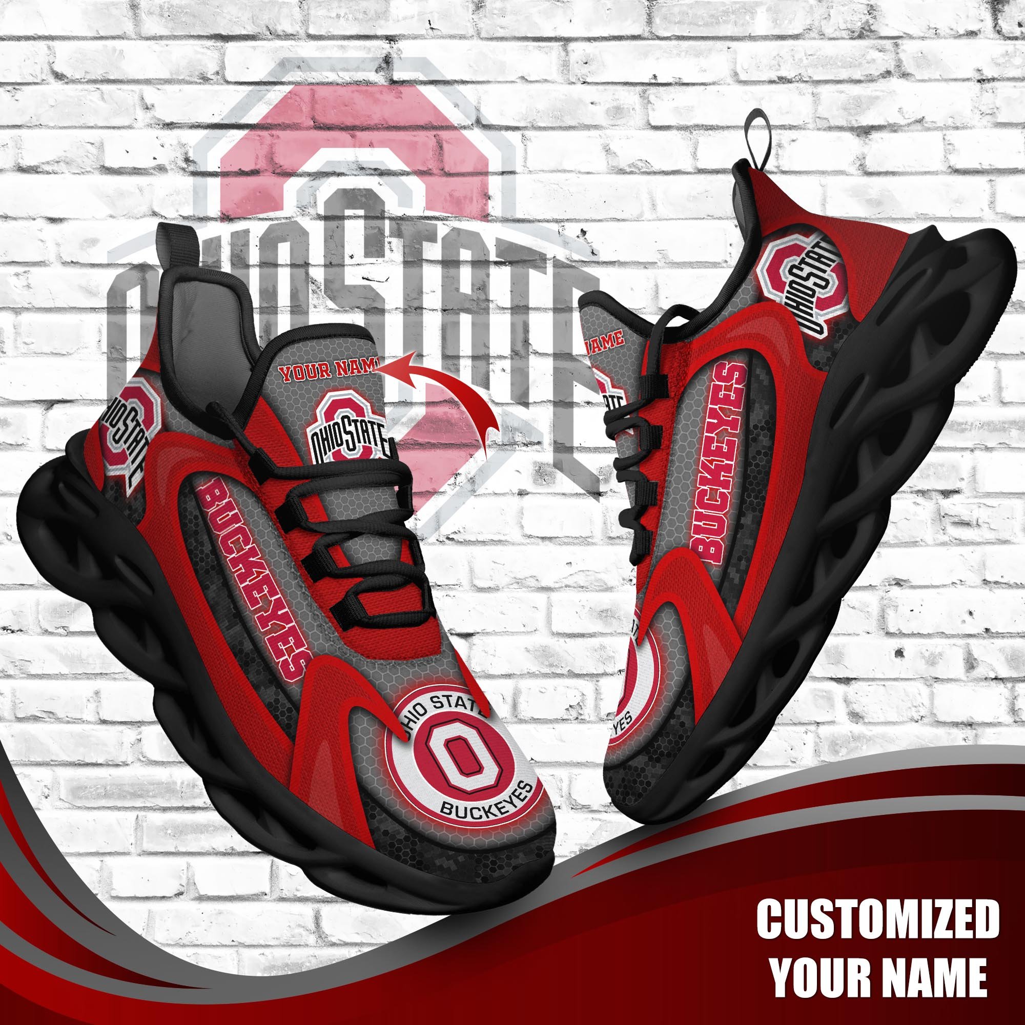 Ohio State Buckeyes Custom Sports Clunky Sneakers For Sports Fans, Gift For Football Lovers TT58873