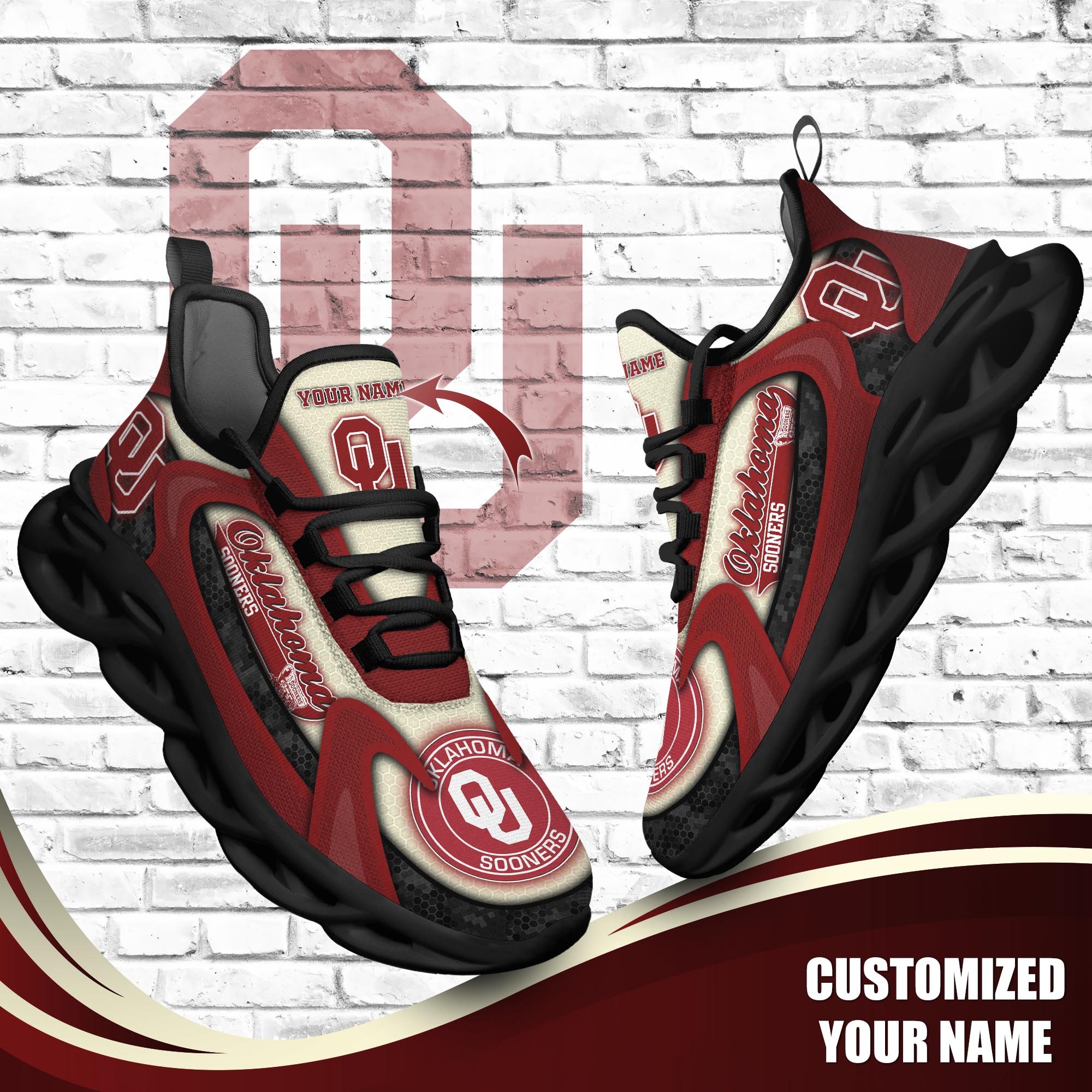 Oklahoma Sooners Custom Sports Clunky Sneakers For Sports Fans, Gift For Football Lovers TT58873