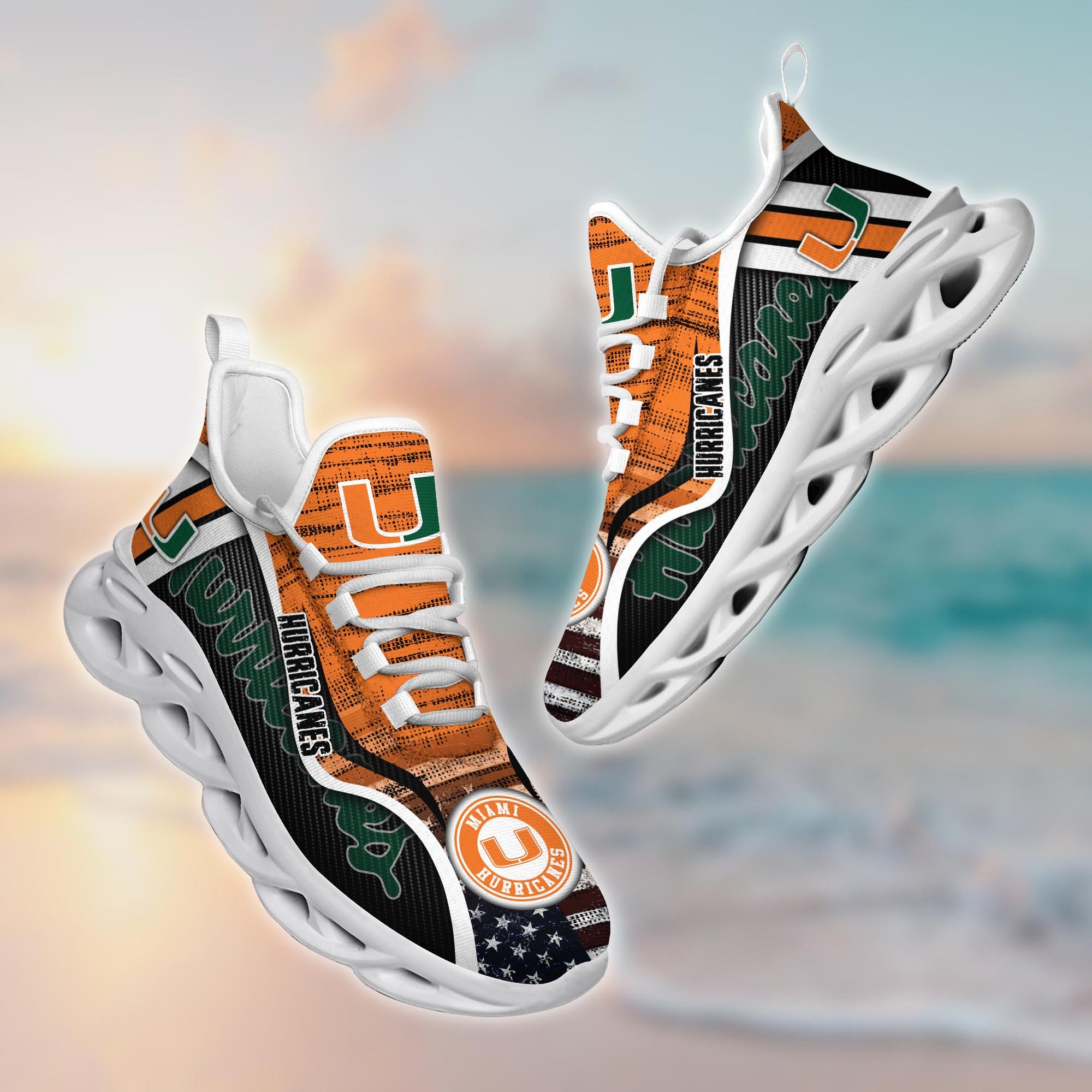 Miami Hurricanes Custom Sports Clunky Sneakers For Sports Fans, Gift For Football Lovers TT58961