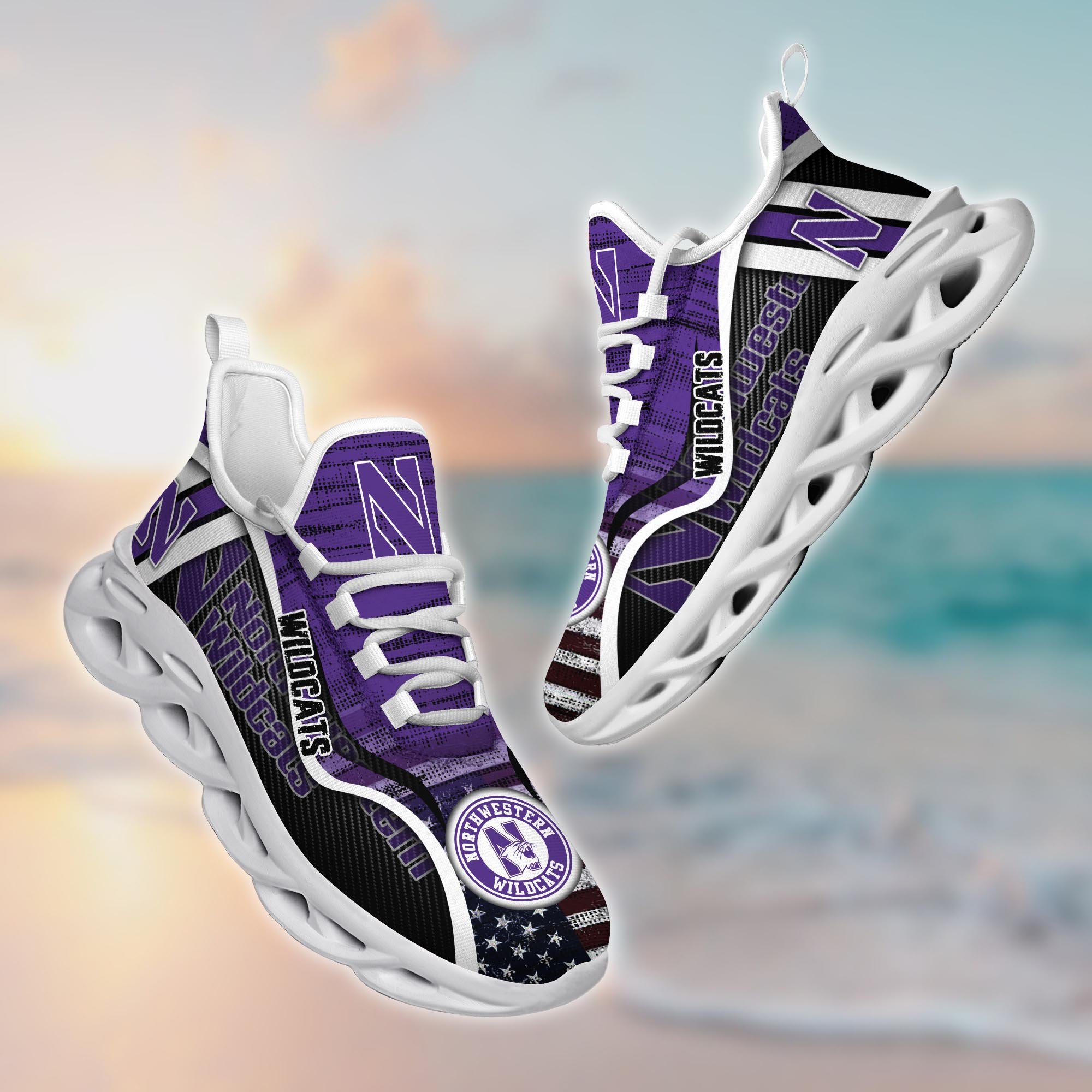 Northwestern Wildcats Custom Sports Clunky Sneakers For Sports Fans, Gift For Football Lovers TT58961