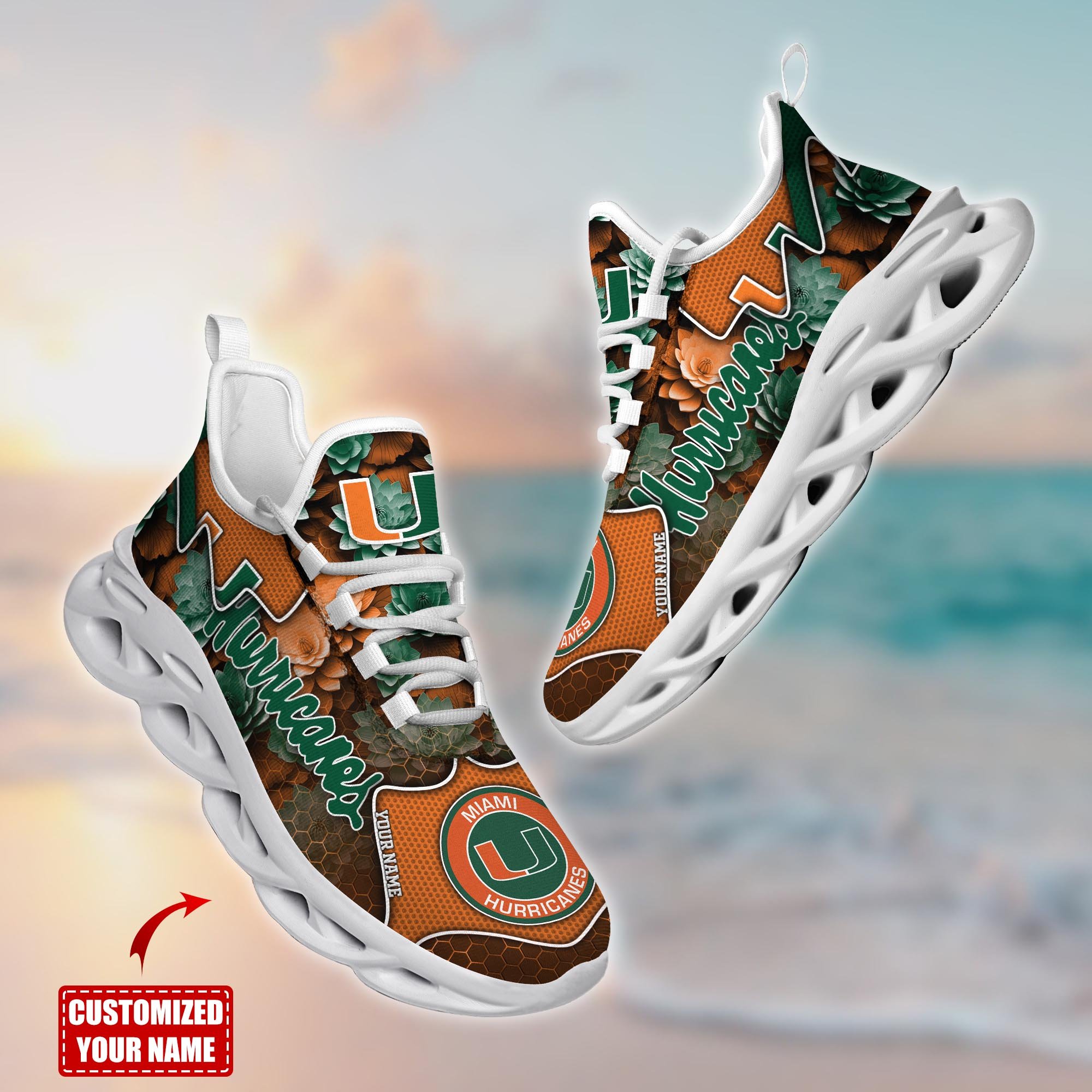 Miami Hurricanes Custom Sports Clunky Sneakers For Sports Fans, Gift For Football Lovers TT59081