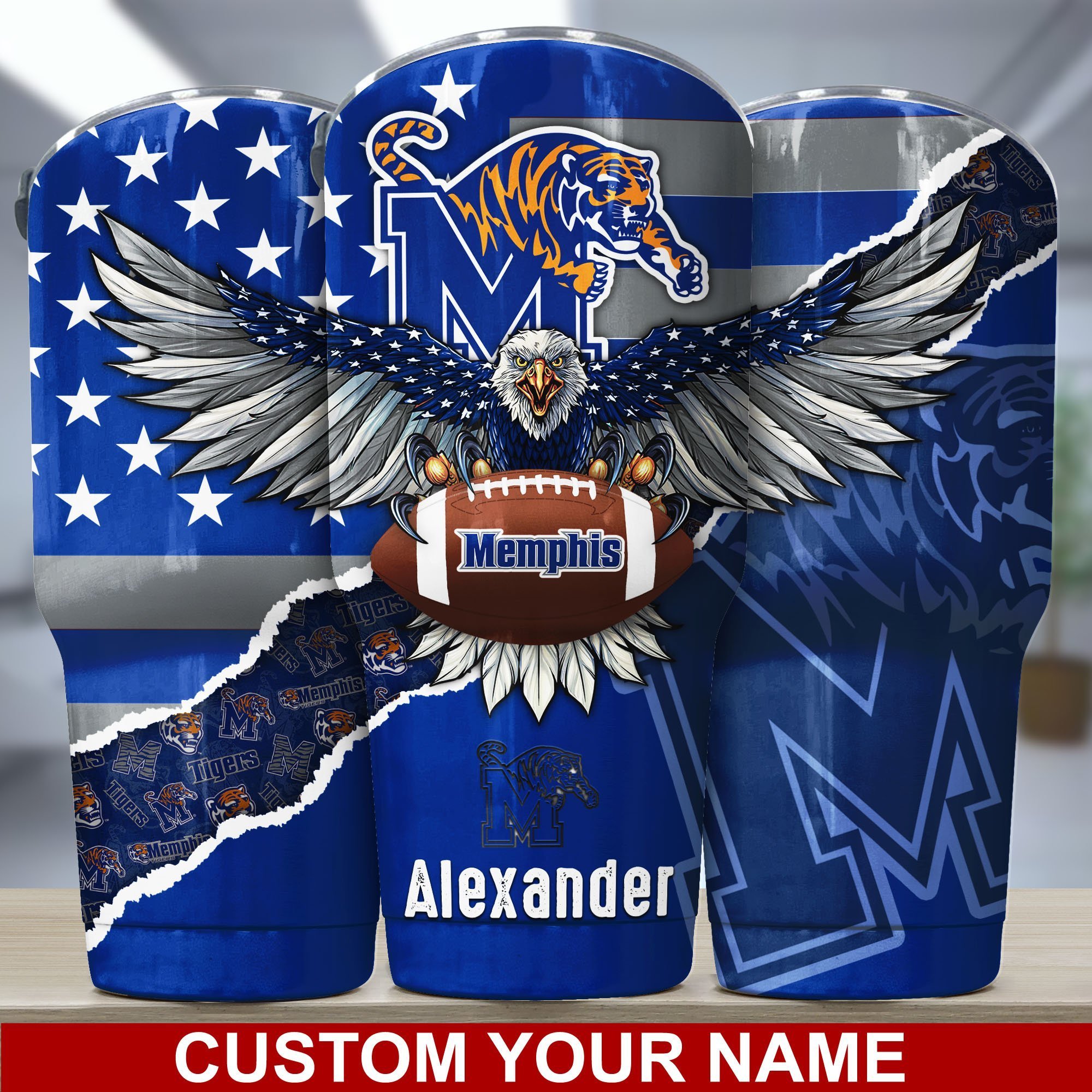 Memphis Tigers America Eagle Tumbler For Sport Lovers, Custom Sport Drinkware TD28954