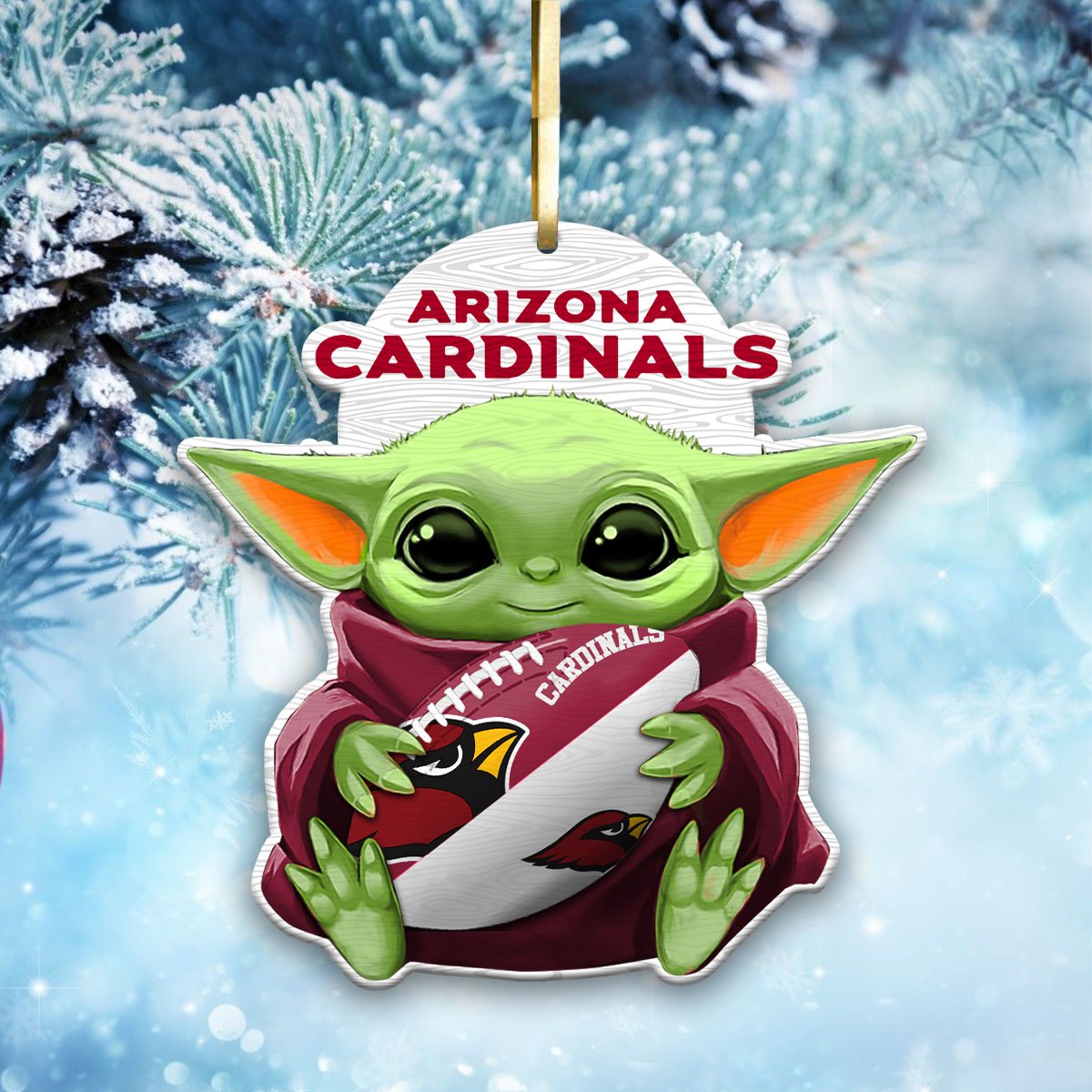 Arizona Cardinals Wood Ornament Baby Yoda For This Season, Any Team Any League TD43797