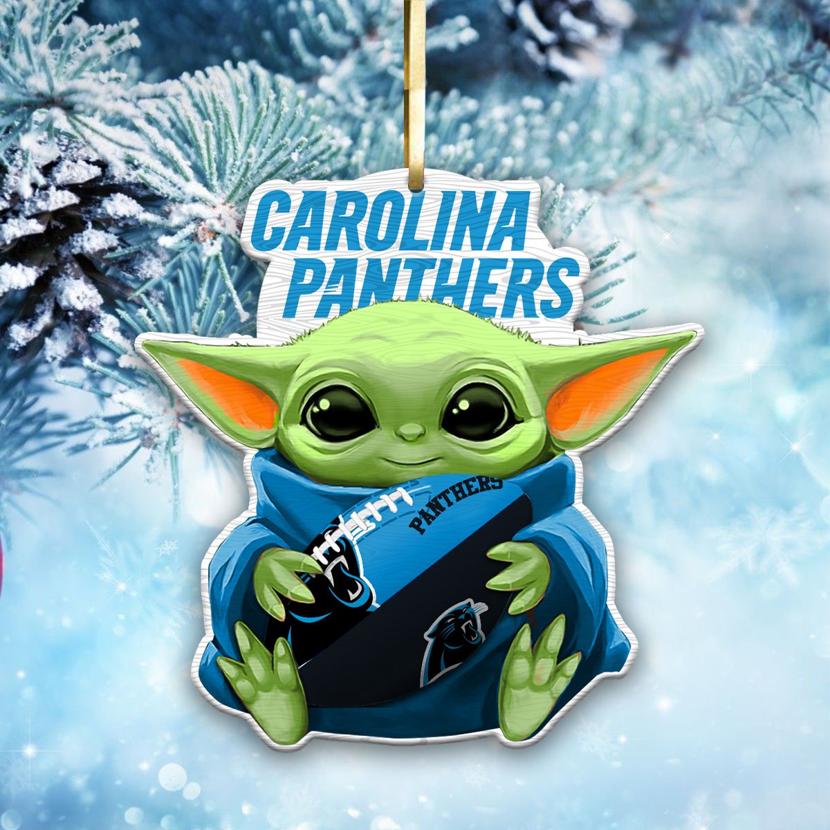 Carolina Panthers Wood Ornament Baby Yoda For This Season, Any Team Any League TD43797