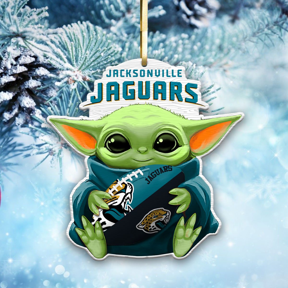 Jacksonville Jaguars Wood Ornament Baby Yoda For This Season, Any Team Any League TD43797