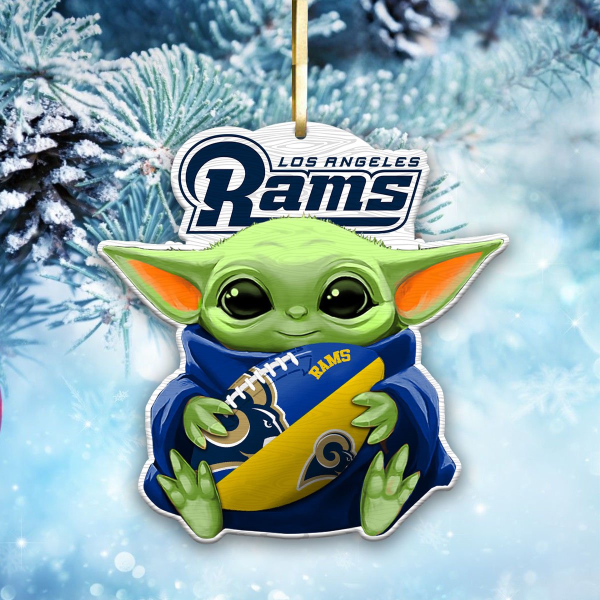 Los Angeles Rams Wood Ornament Baby Yoda For This Season, Any Team Any League TD43797