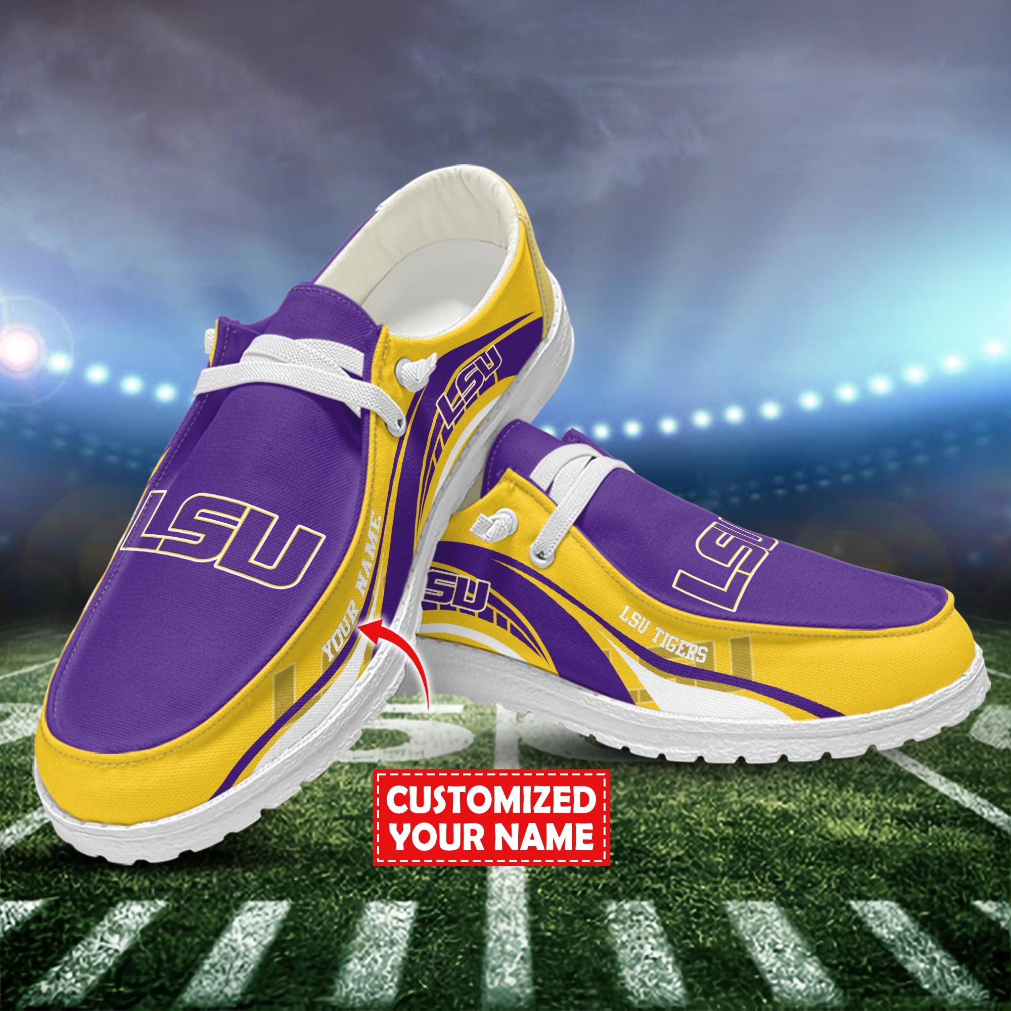 LSU TIGERS Hey Dude Shoes Custom Trending New Arrivals H52536