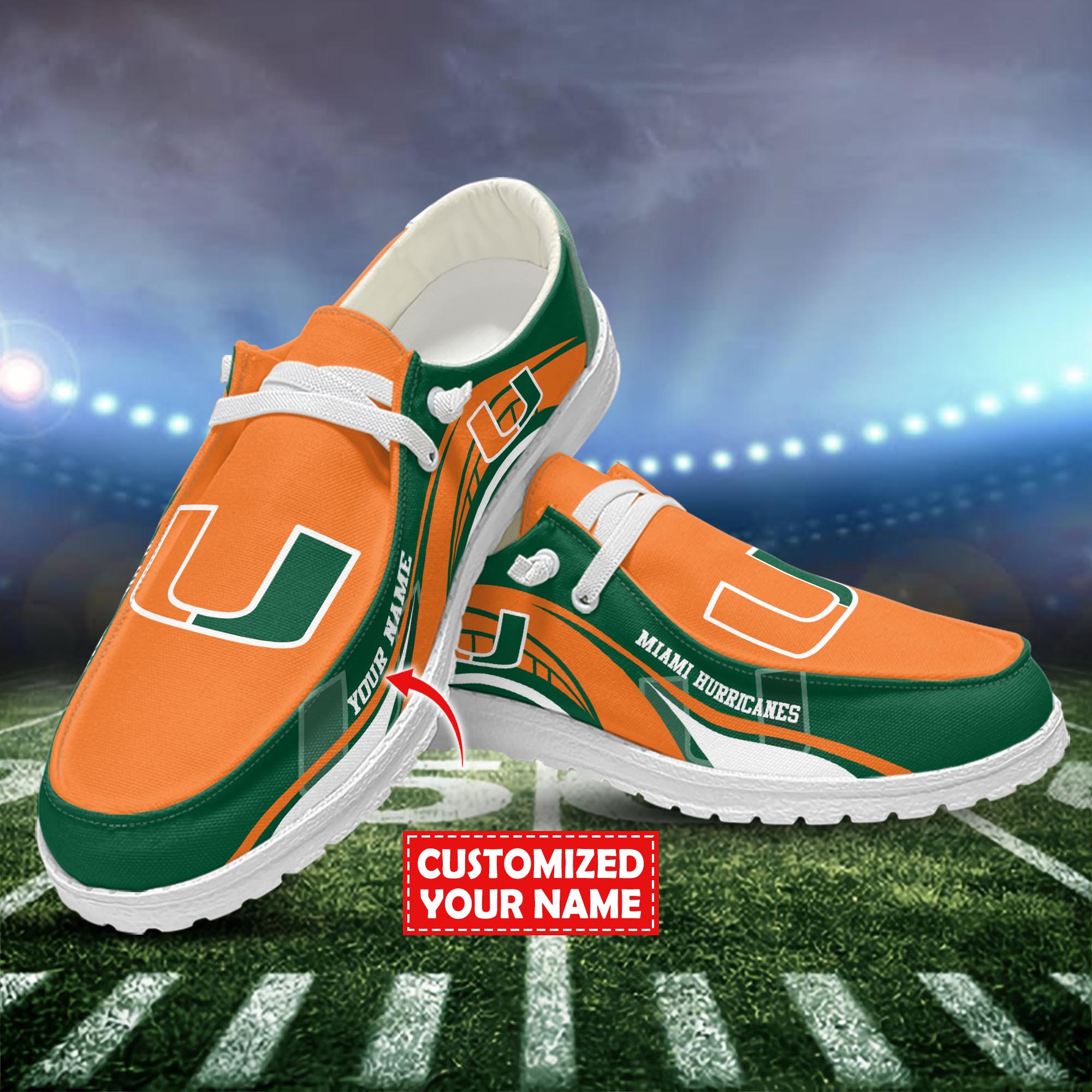 Miami Hurricanes Hey Dude Shoes Custom Trending New Arrivals H52536