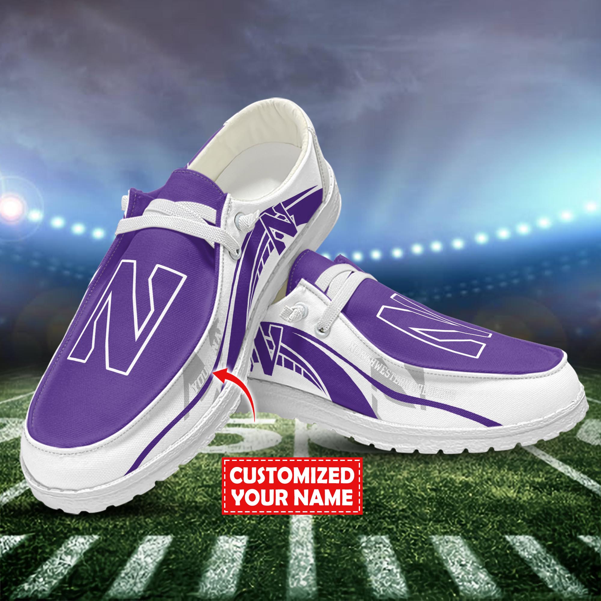 Northwestern Wildcats Hey Dude Shoes Custom Trending New Arrivals H52536