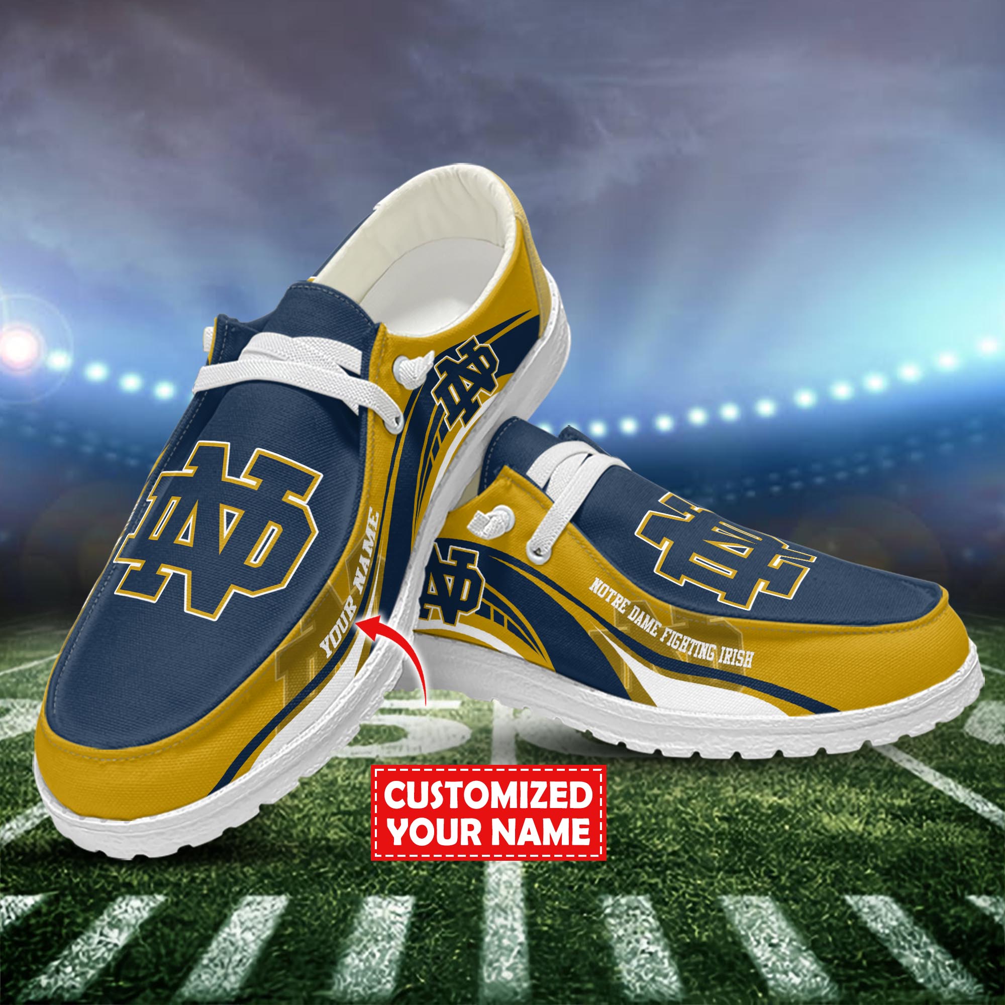 Notre Dame Fighting Irish Hey Dude Shoes Custom Trending New Arrivals H52536