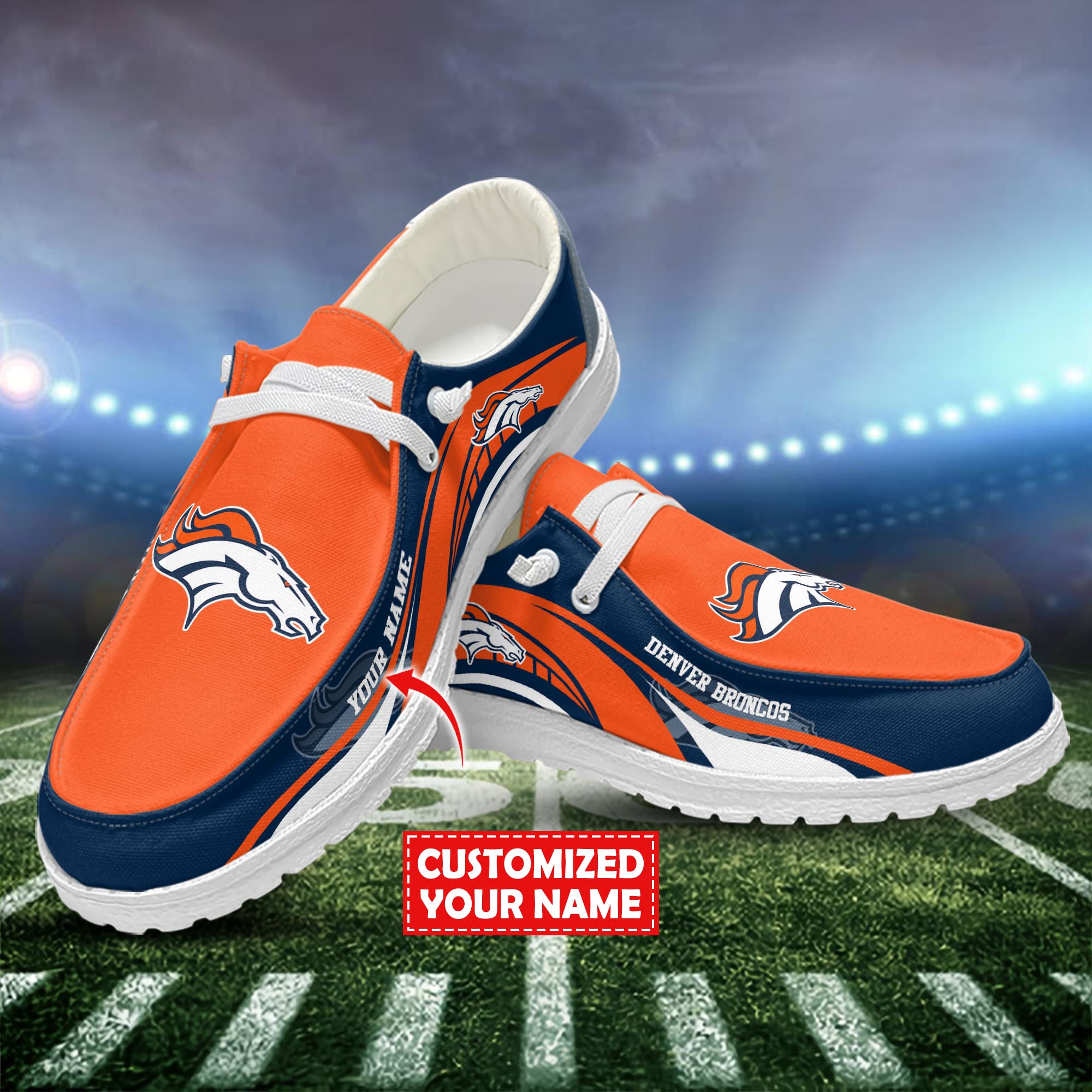 Denver Broncos Hey Dude Shoes Custom Trending New Arrivals H52536