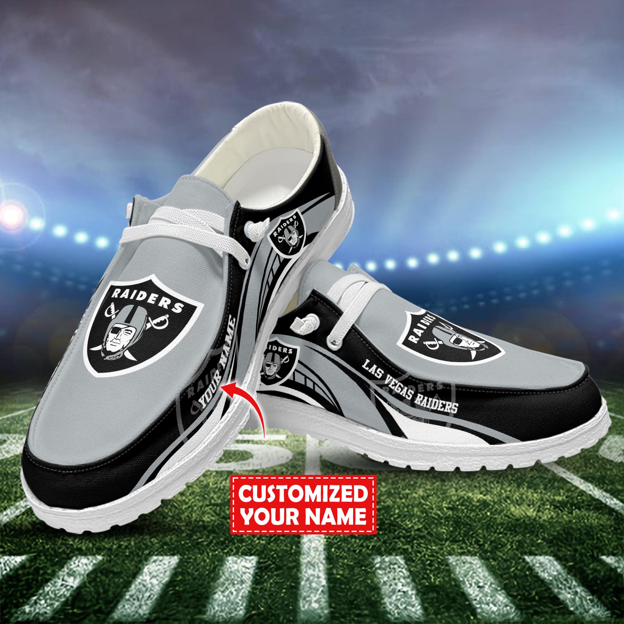 Las Vegas Raiders Hey Dude Shoes Custom Trending New Arrivals H52536