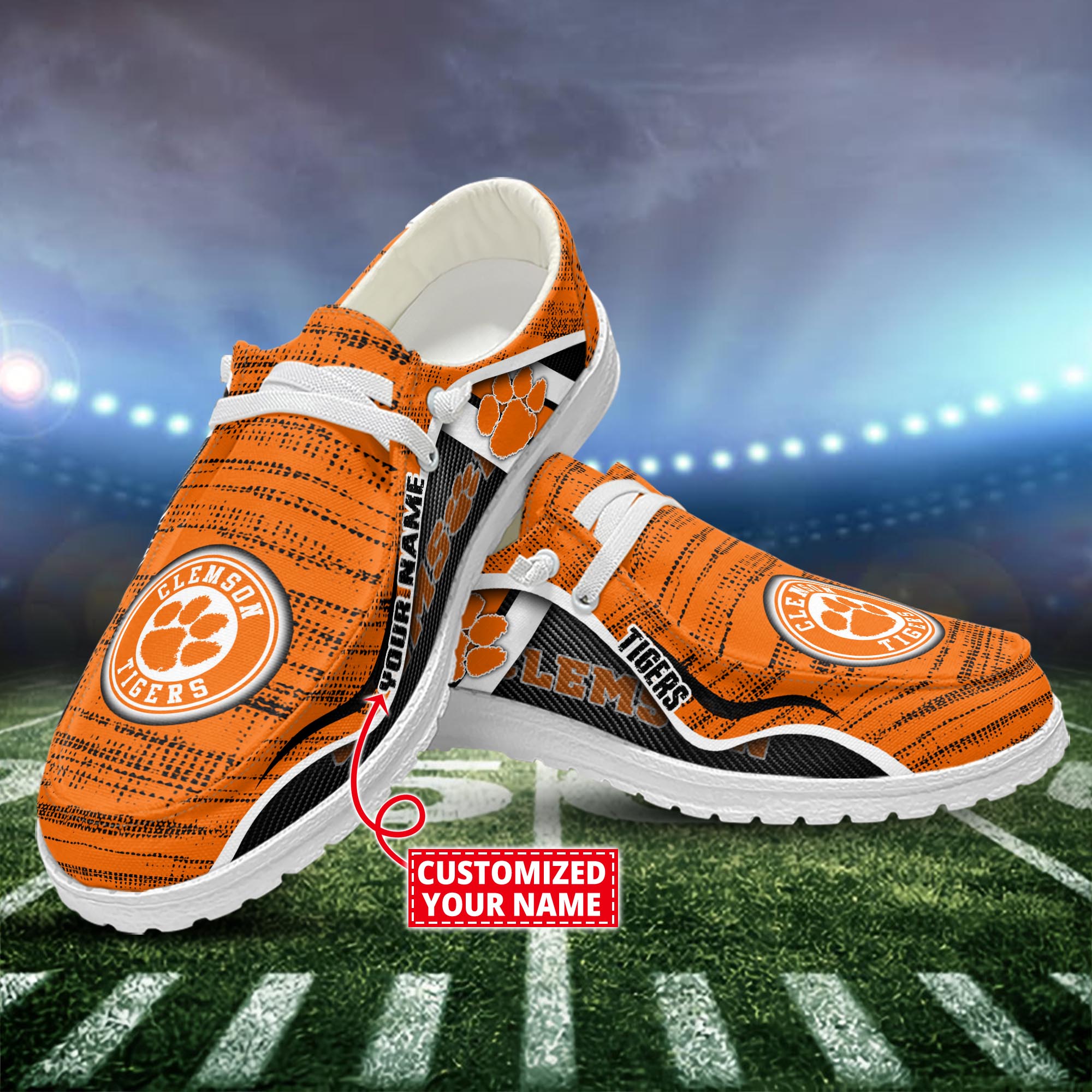 Clemson Tigers Dude Shoes Custom Name  New Arrivals H52539