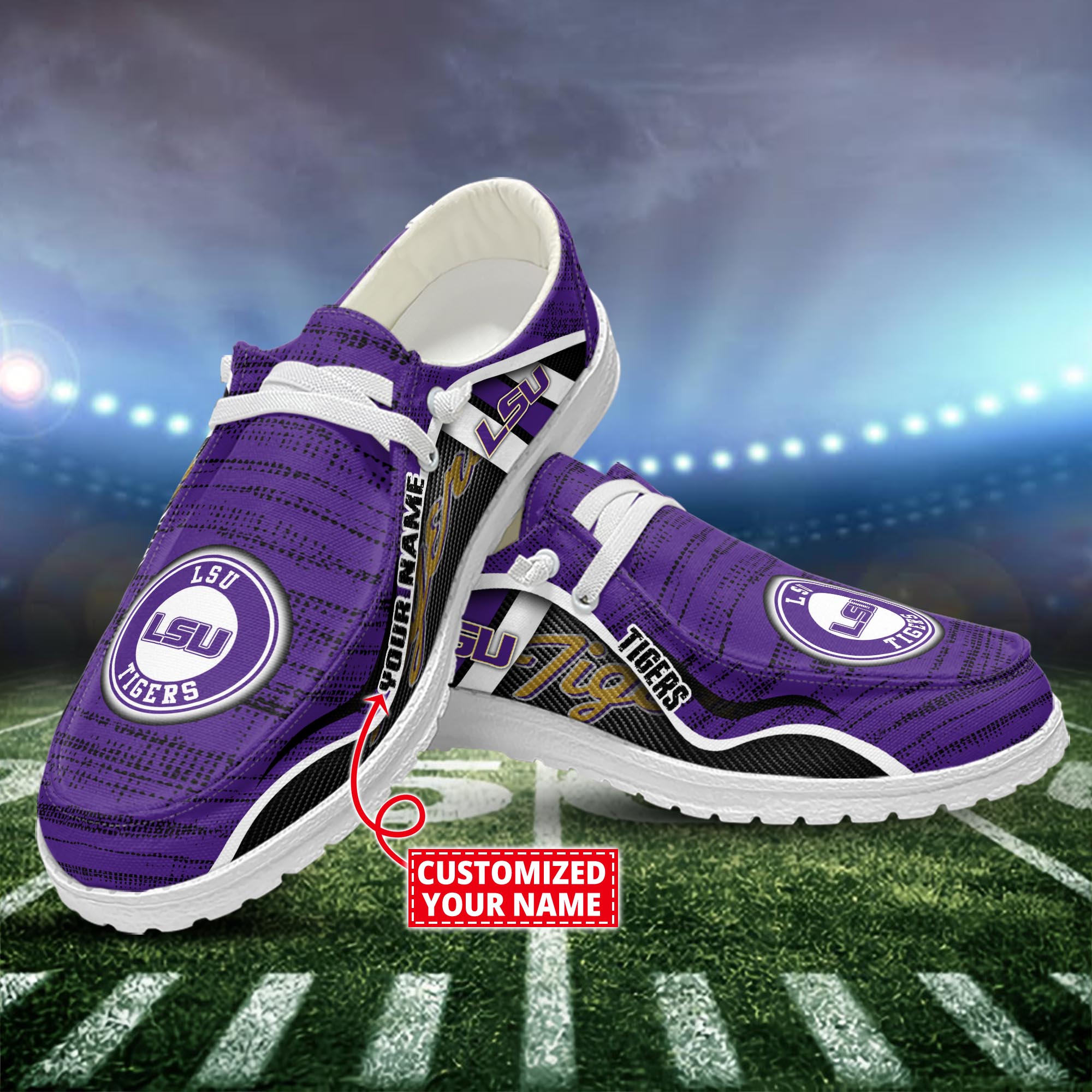 LSU TIGERS Dude Shoes Custom Name  New Arrivals H52539