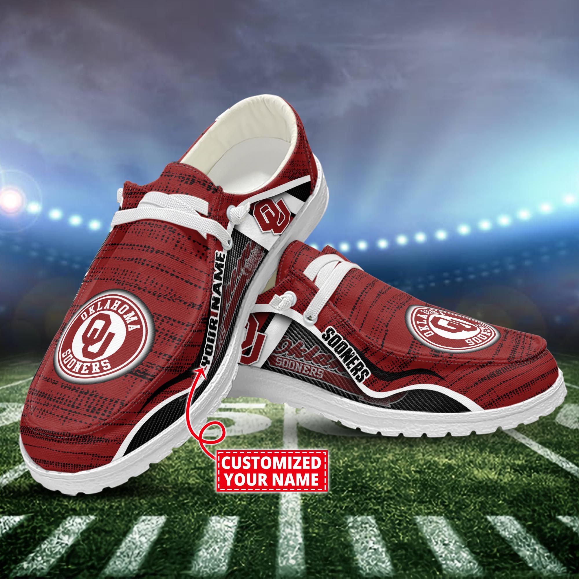 Oklahoma Sooners Dude Shoes Custom Name  New Arrivals H52539