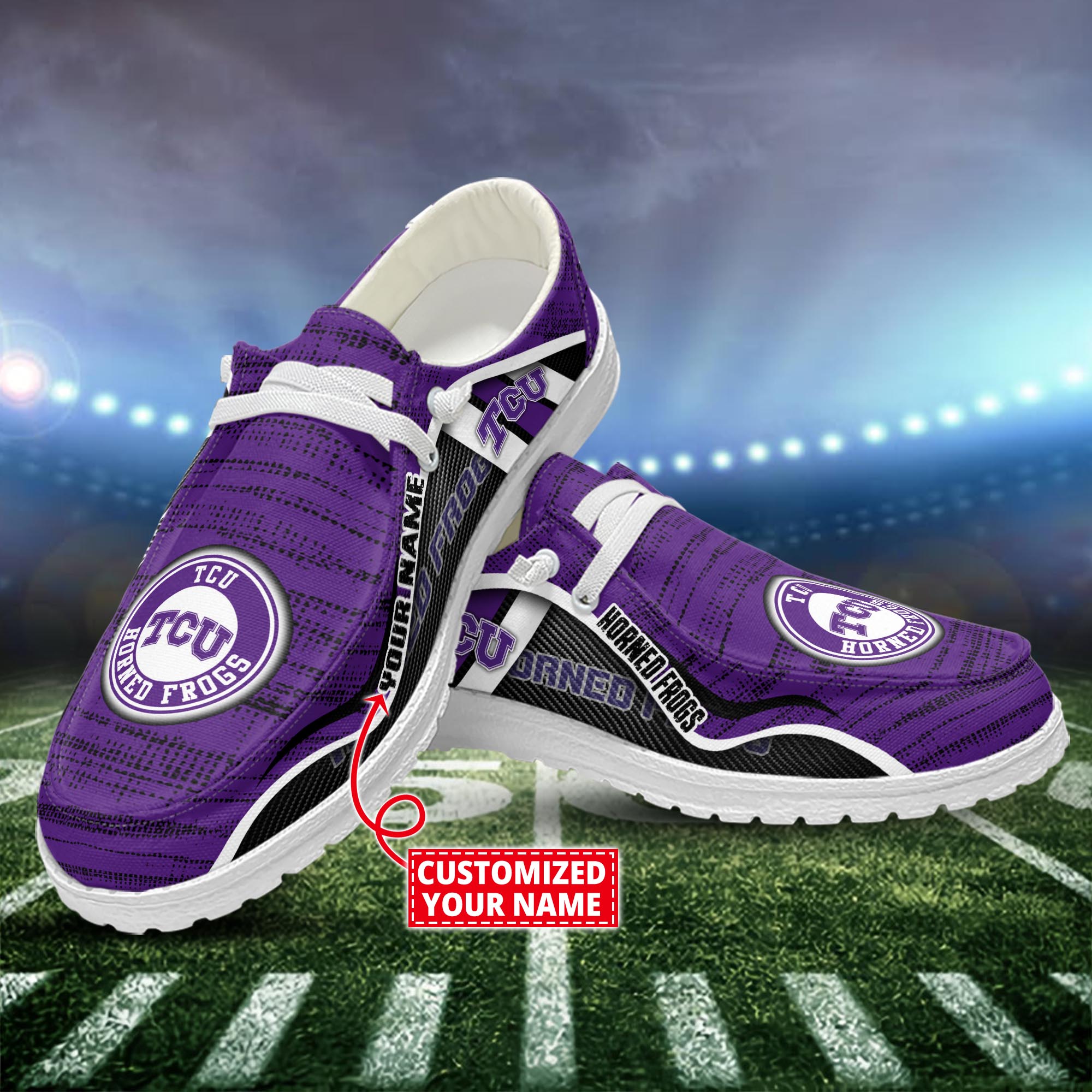 TCU Horned Frogs Dude Shoes Custom Name  New Arrivals H52539