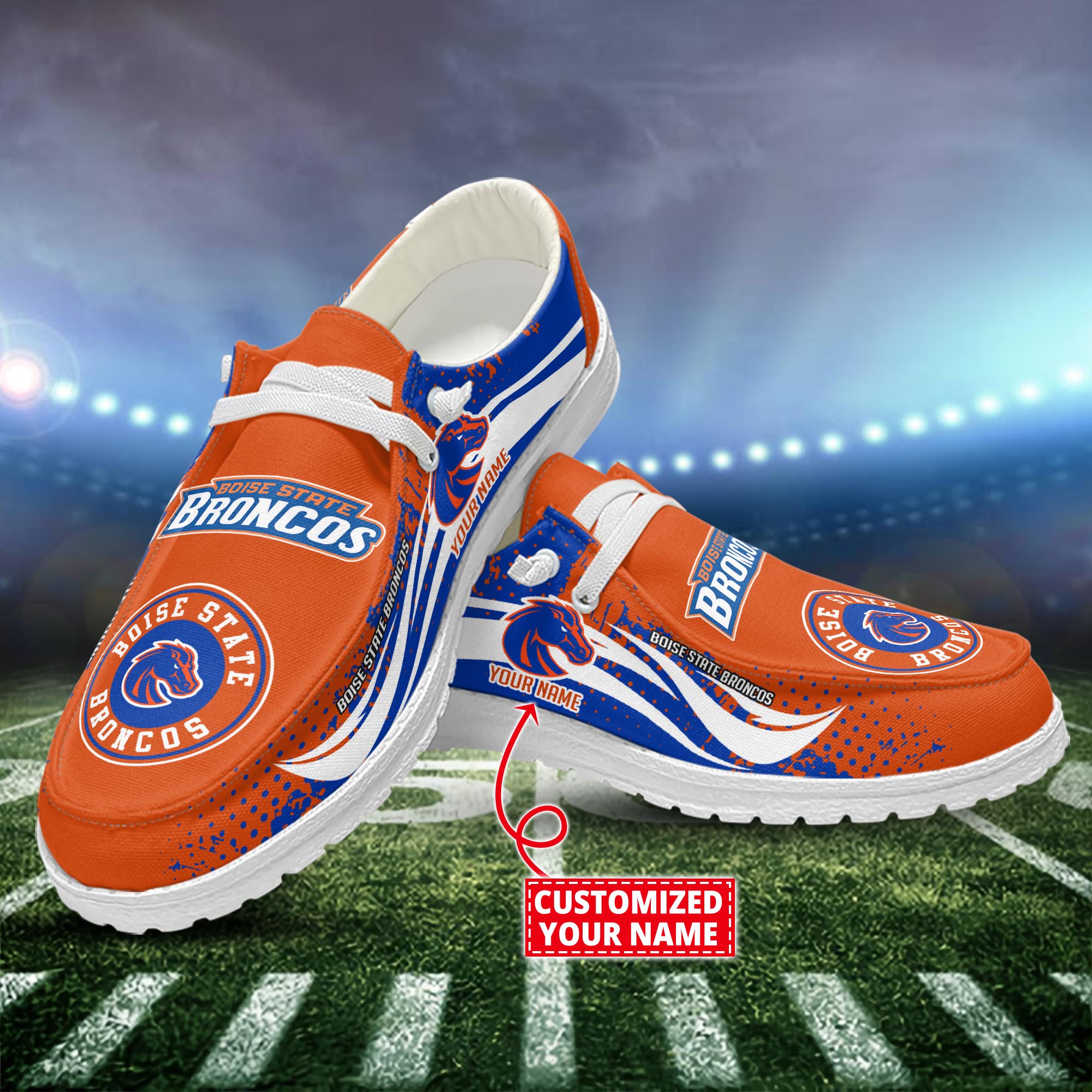 Boise State Broncos Dude Shoes Custom Name  New Arrivals H52544