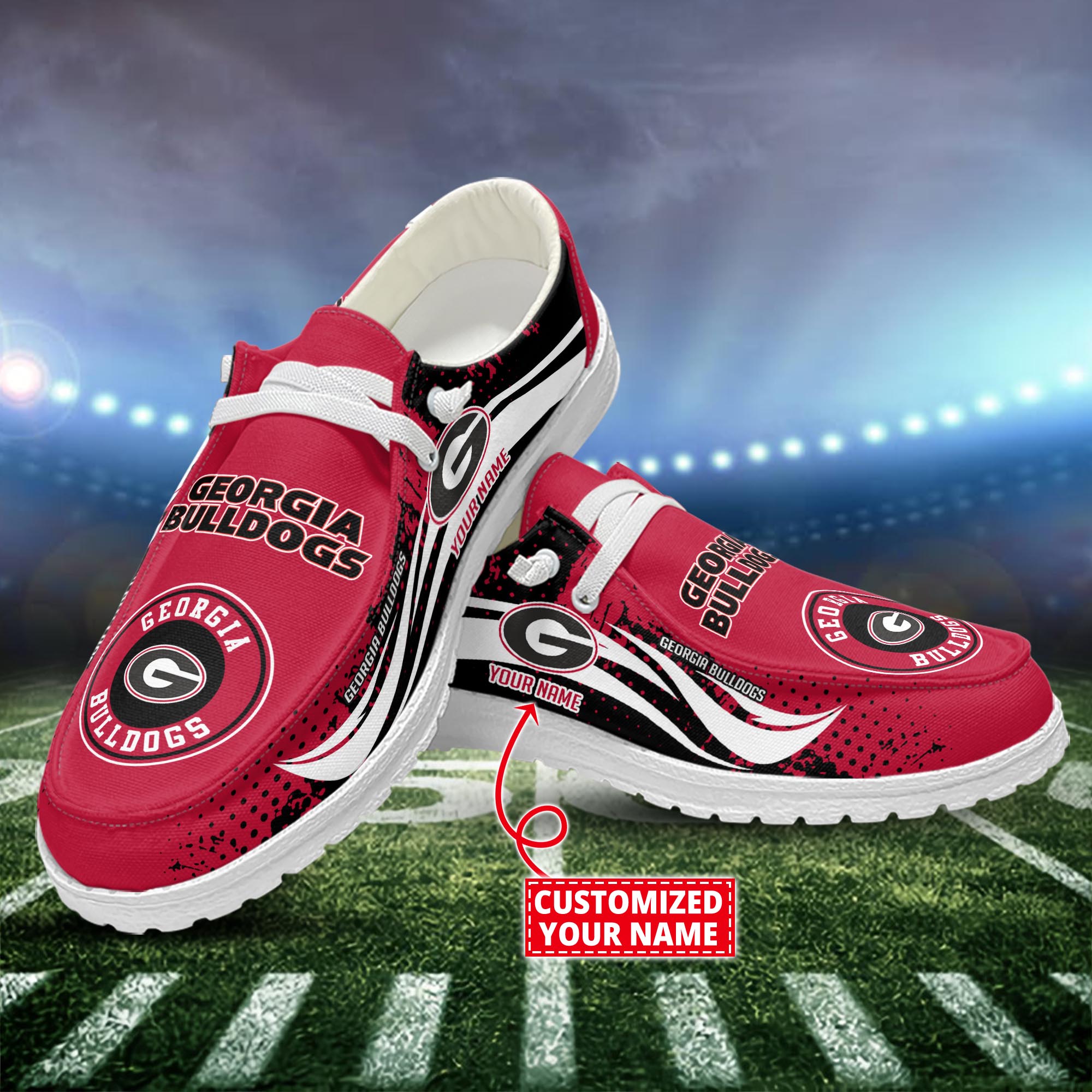 Georgia Bulldogs Dude Shoes Custom Name  New Arrivals H52544