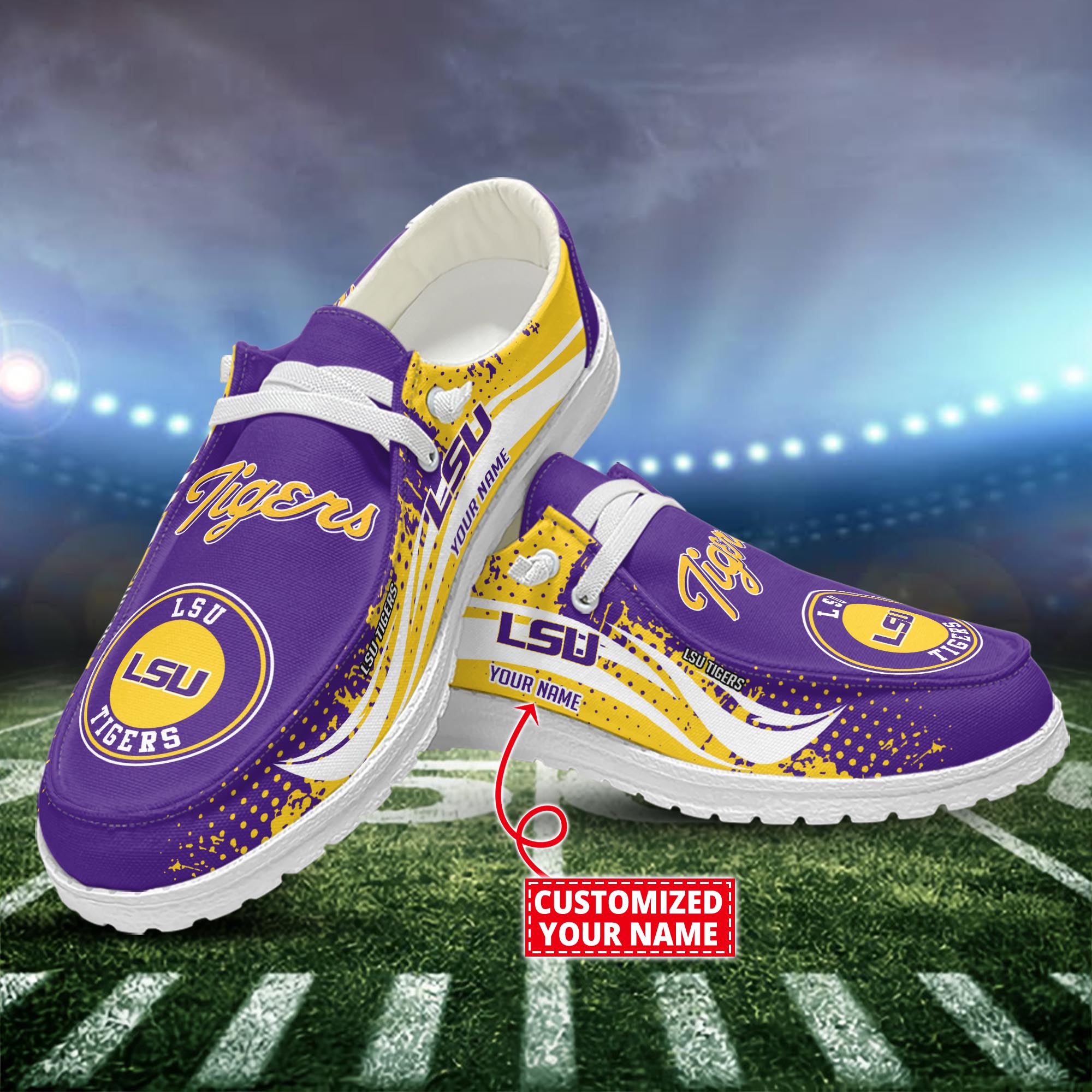 LSU TIGERS Dude Shoes Custom Name  New Arrivals H52544