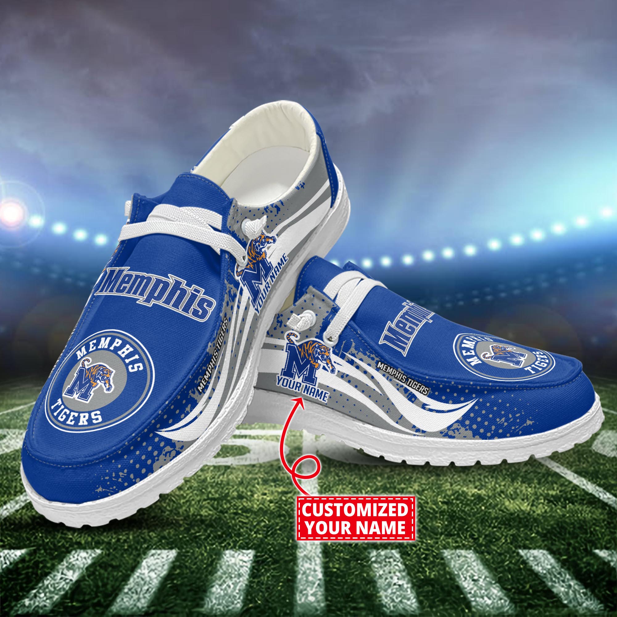 Memphis Tigers Dude Shoes Custom Name  New Arrivals H52544